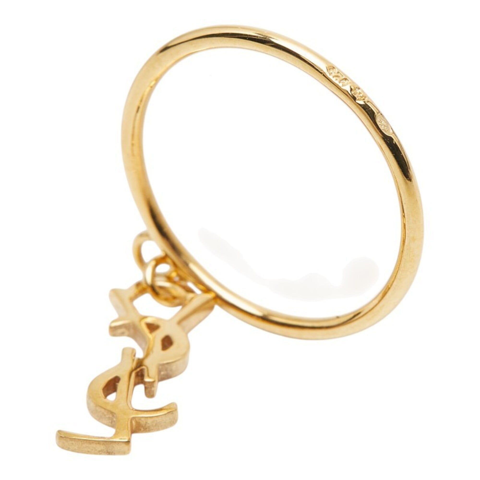 Yves Saint Laurent Gold Plating Silver 925 Band Ring (Pre-Owned)