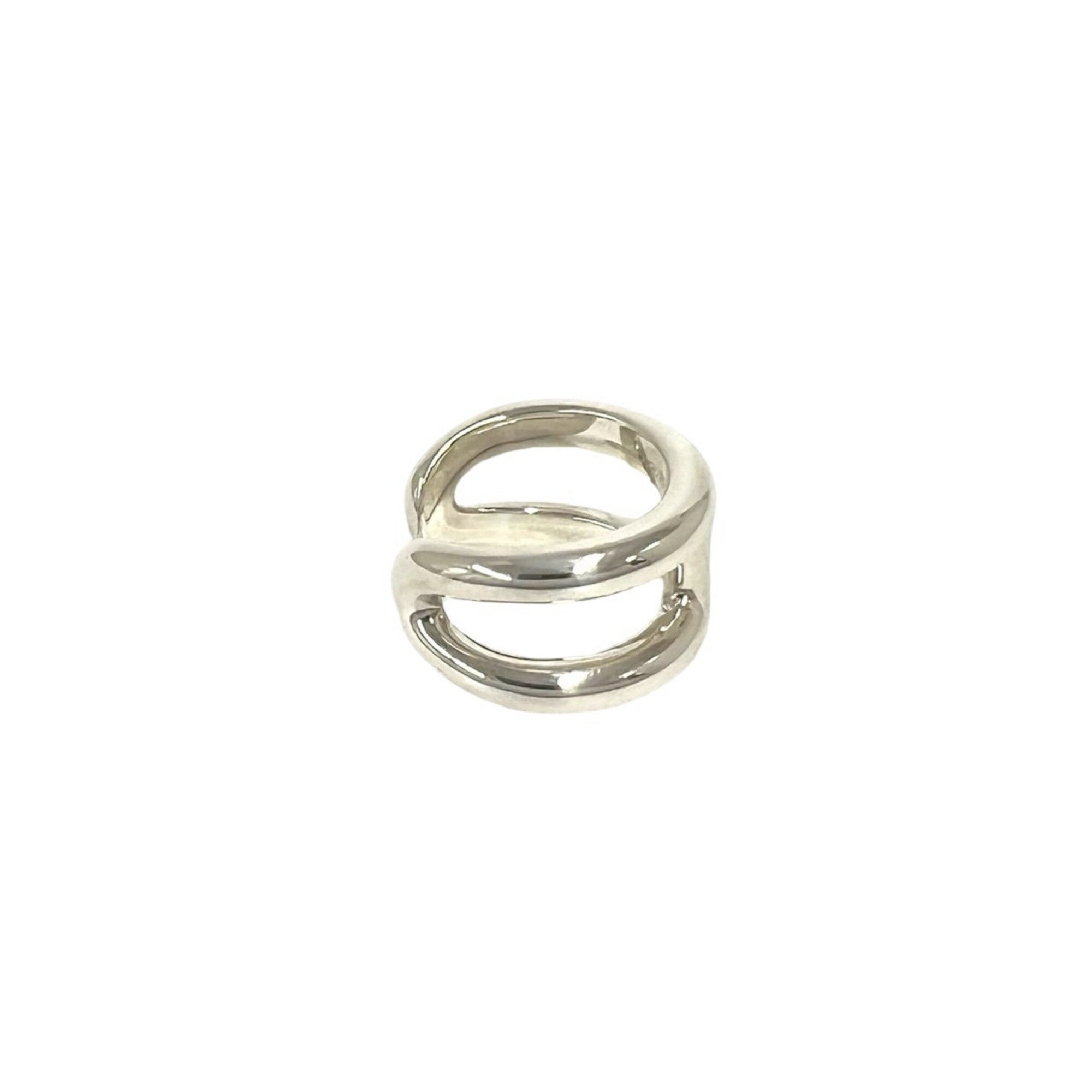 Hermes Silver Silver 925 Band Ring (Pre-Owned)