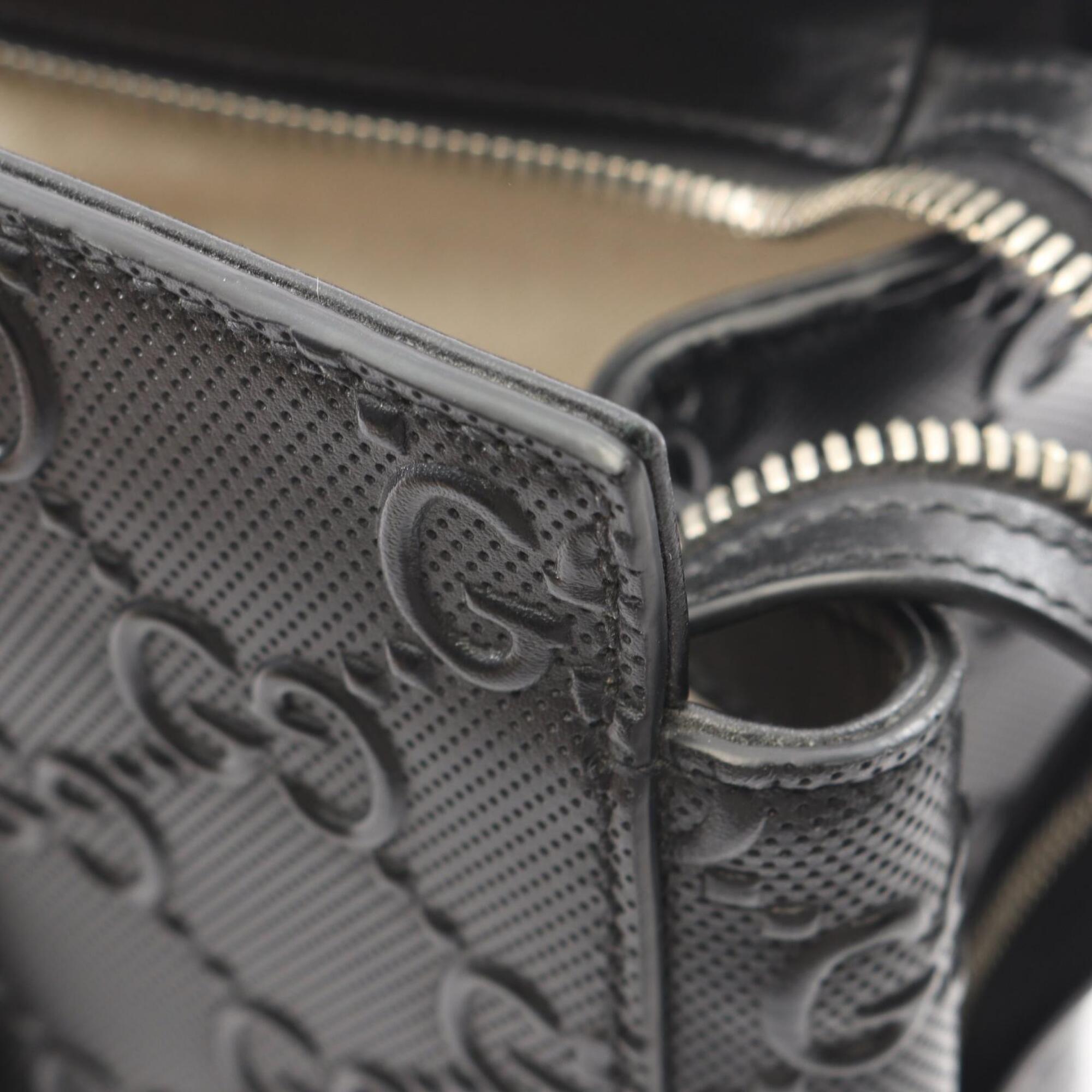 Gucci Black Leather Handbag Tote Bag (Pre-Owned)