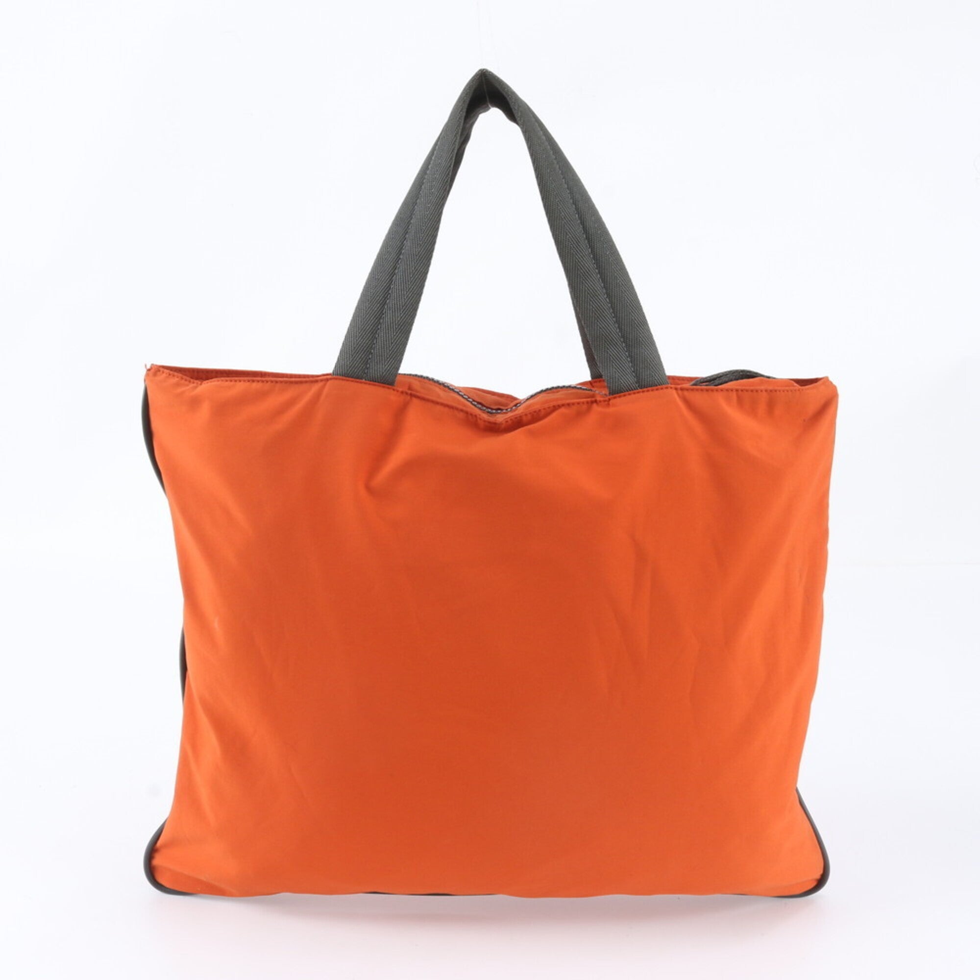 Pradasports Khaki Orange Nylon Handbag Tote Bag (Pre-Owned)