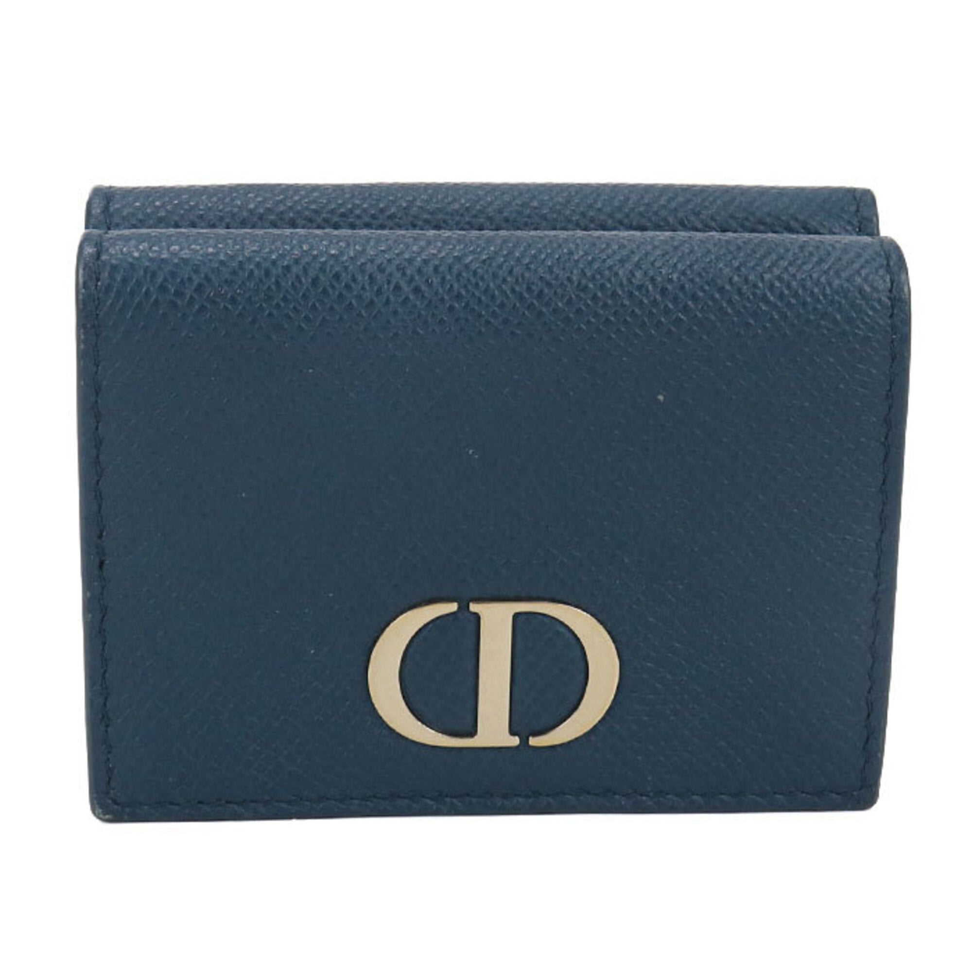 Christian Dior Blue Leather Wallet (Tri-Fold) (Pre-Owned)