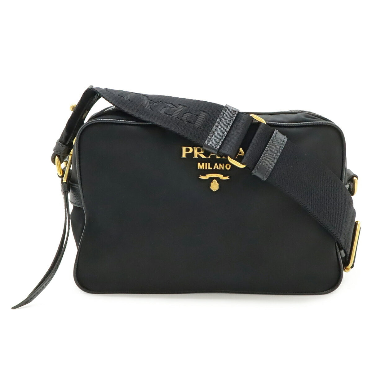 Prada Black Nero Nylon Clutch Bag Handbag Pochette Pouch Shoulder Bag (Pre-Owned)