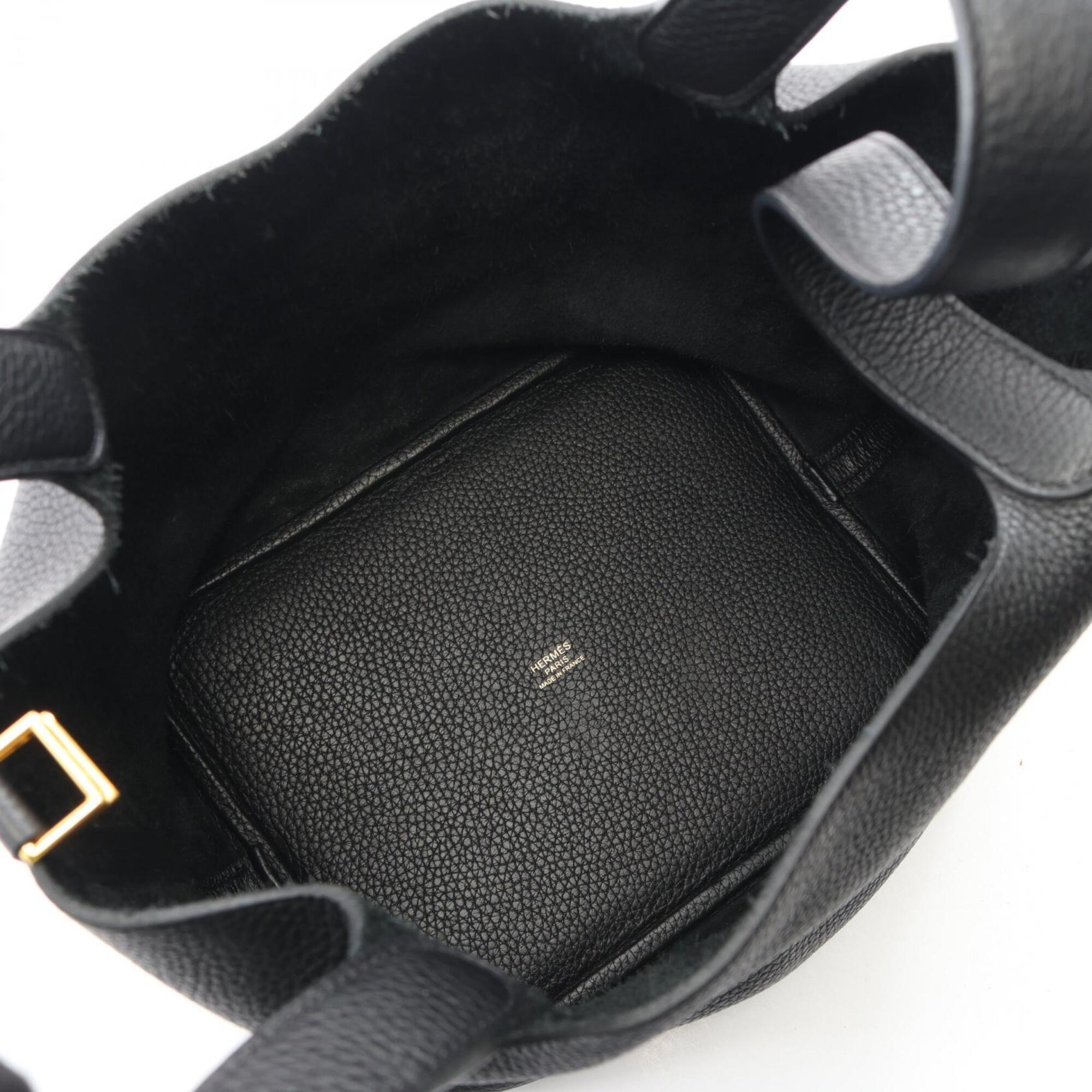 Hermes Black Taurillon Clemence Leather Handbag (Pre-Owned)