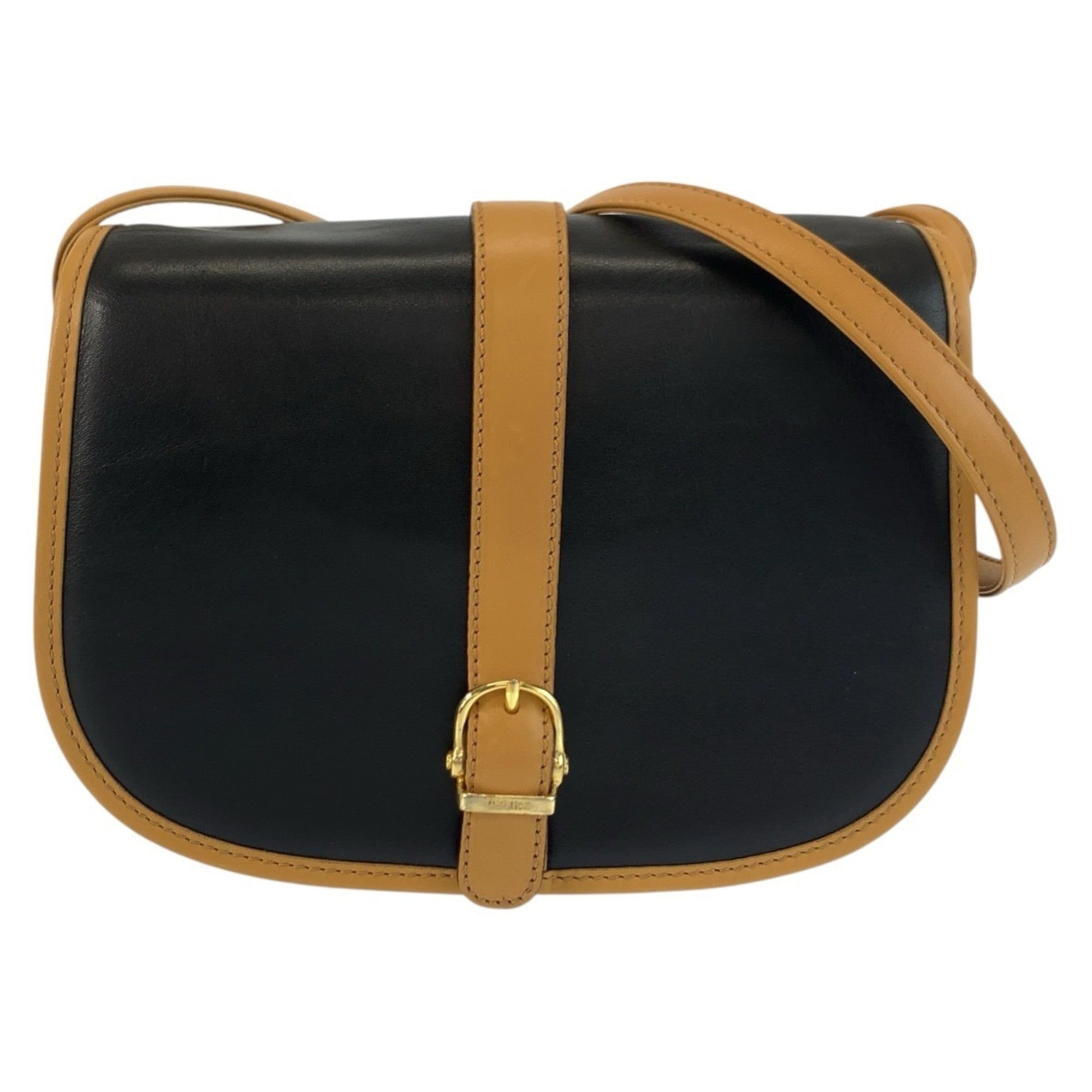 Celine Black Brown Leather Pochette Shoulder Bag (Pre-Owned)