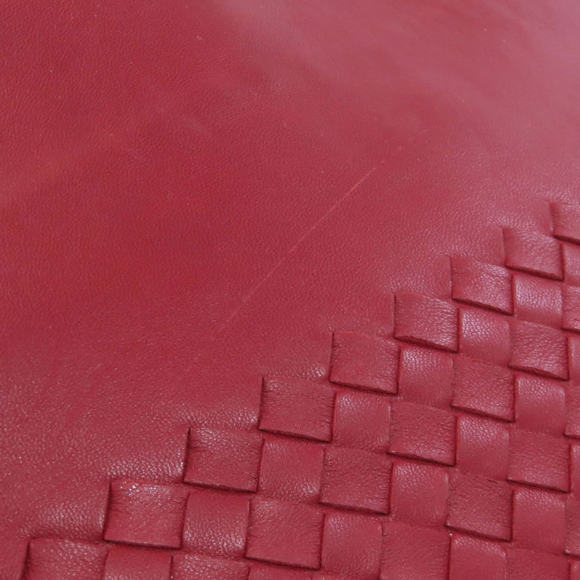 Bottega Veneta Red Color Leather Tote Bag (Pre-Owned)
