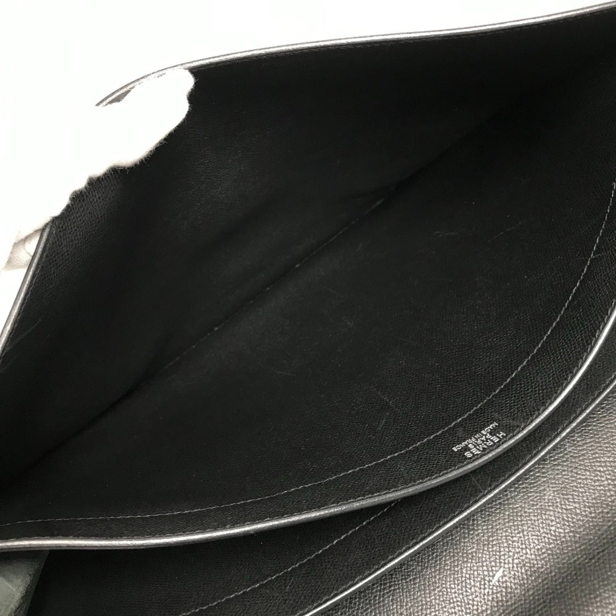 Hermes Black Leather Handbag Tote Bag (Pre-Owned)