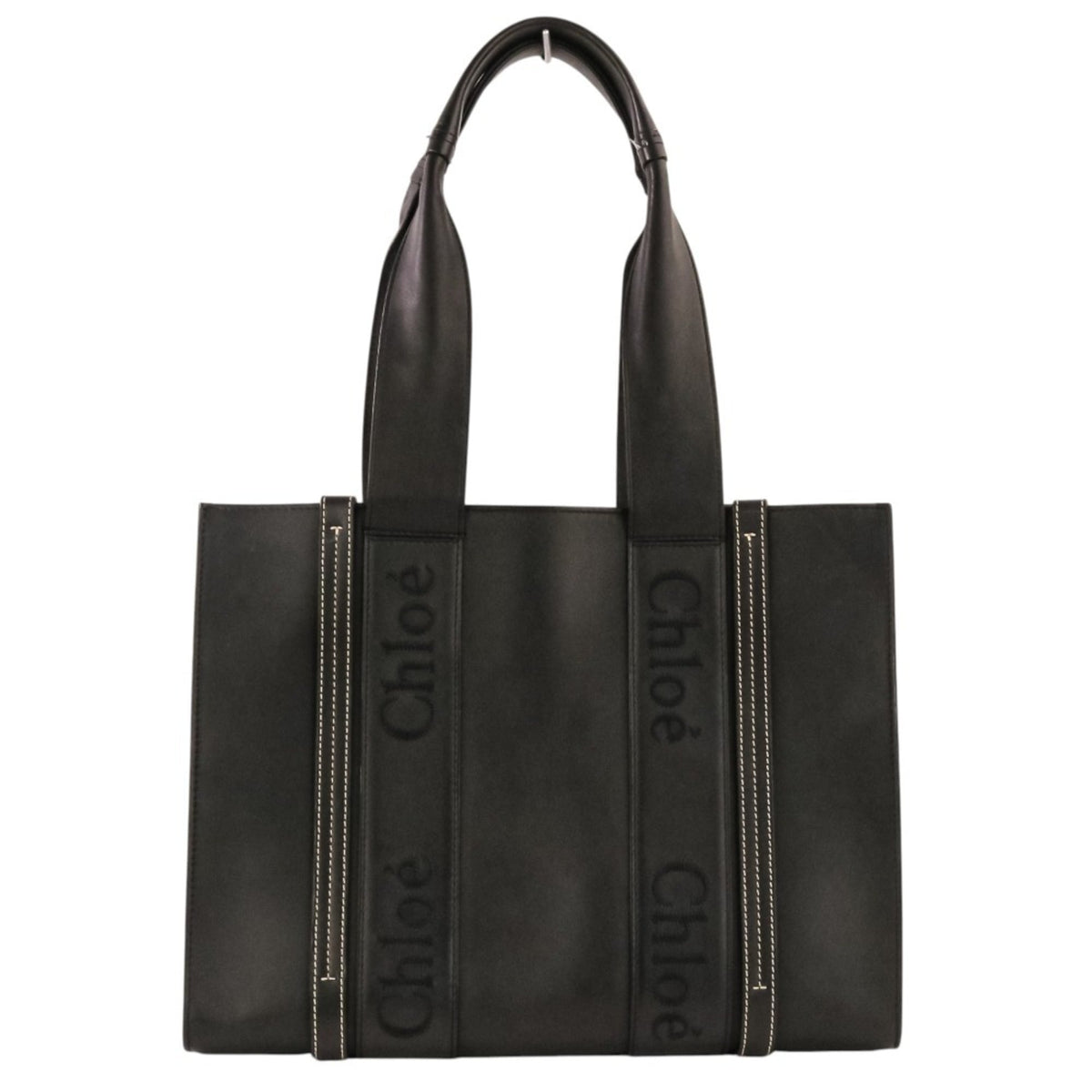 Chloé Black Leather Handbag Tote Bag (Pre-Owned)