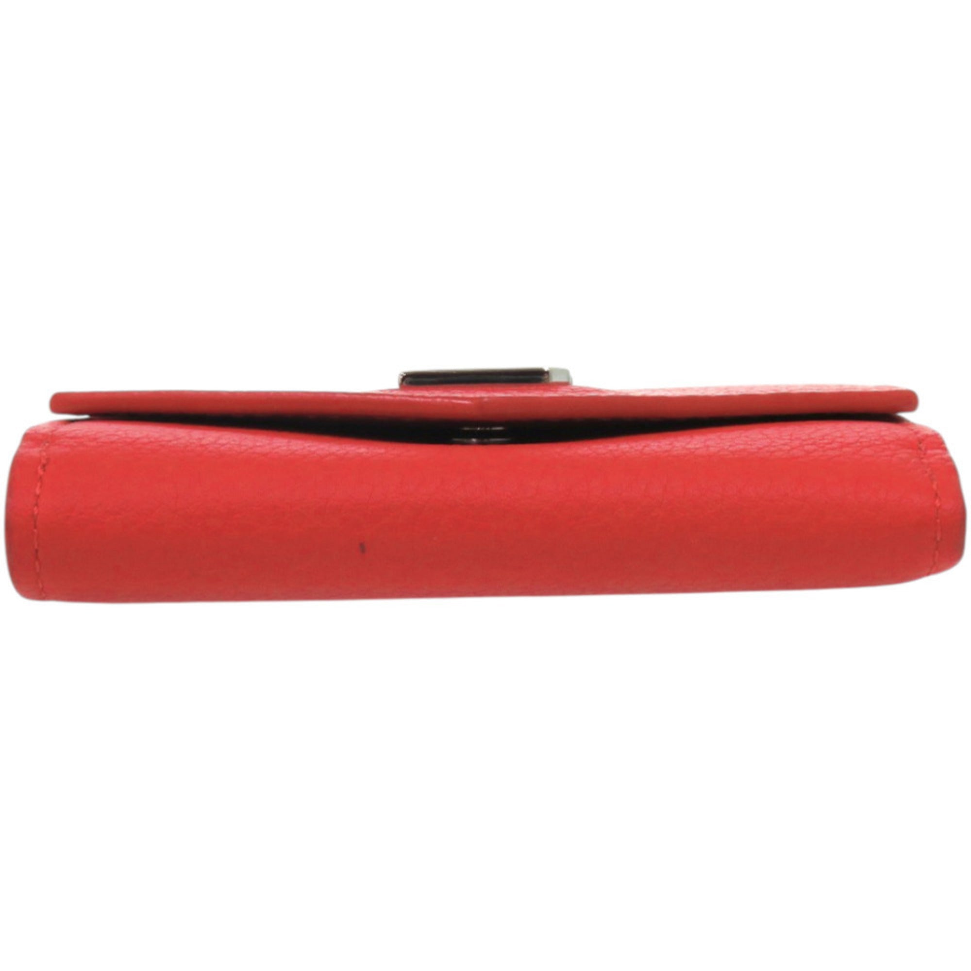 Louis Vuitton Red Color Leather Wallet (Tri-Fold) (Pre-Owned)