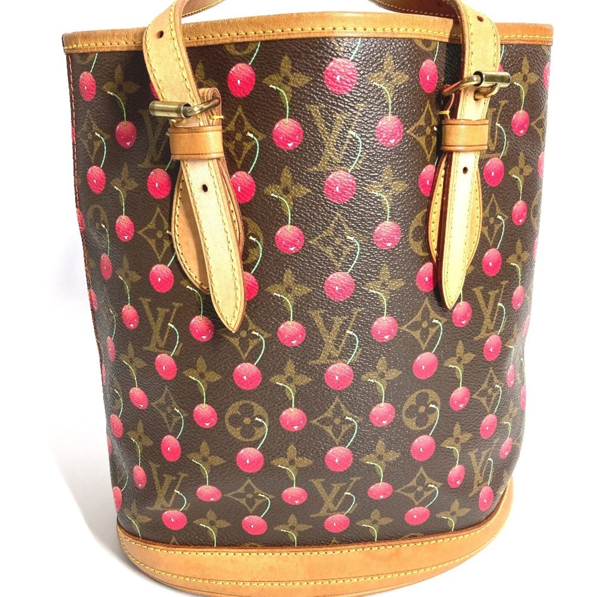 Louis Vuitton Brown Monogram Monogram Cherry Red Color Monogram Shoulder Bag Tote Bag (Pre-Owned)