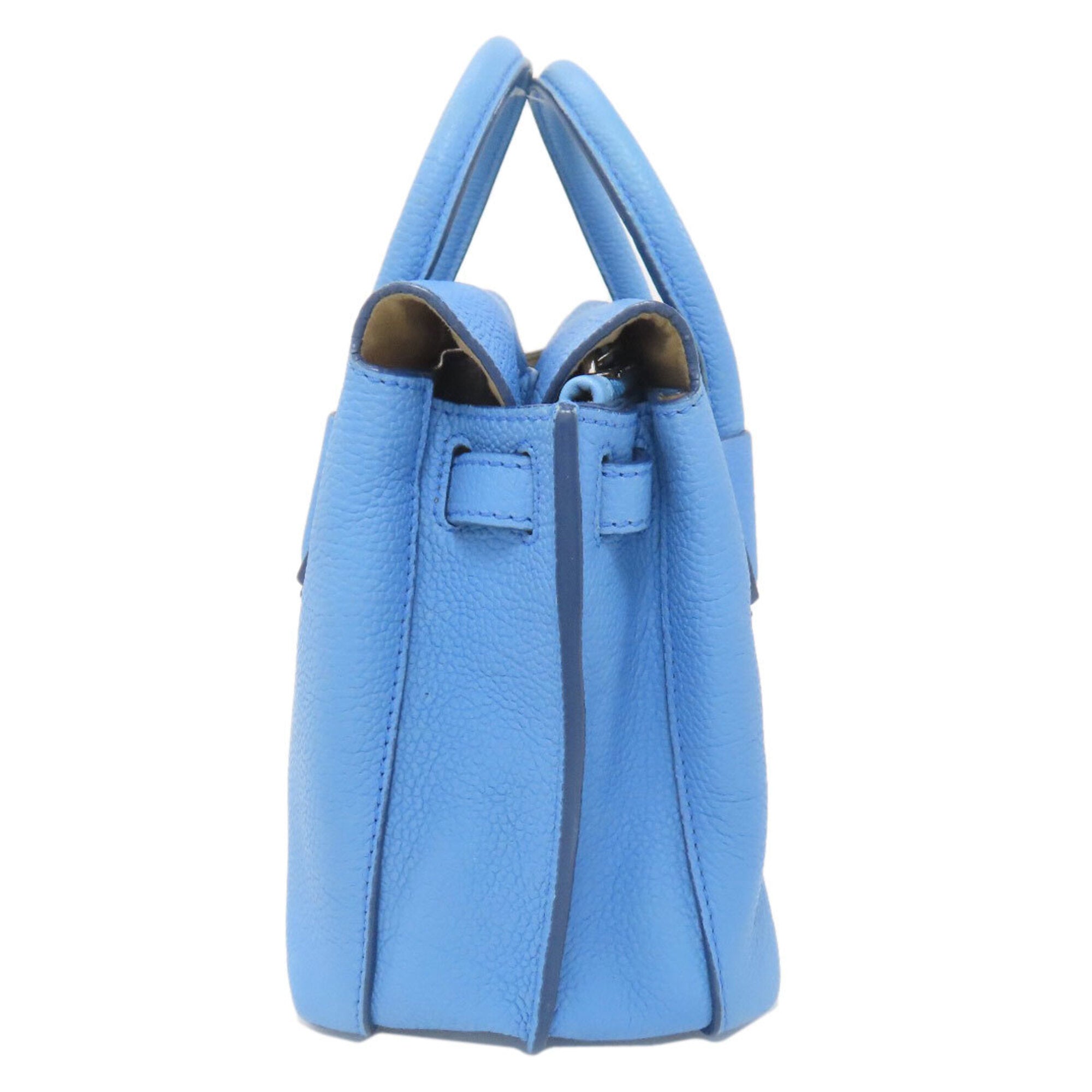 Mcm Light Blue Leather Handbag (Pre-Owned)
