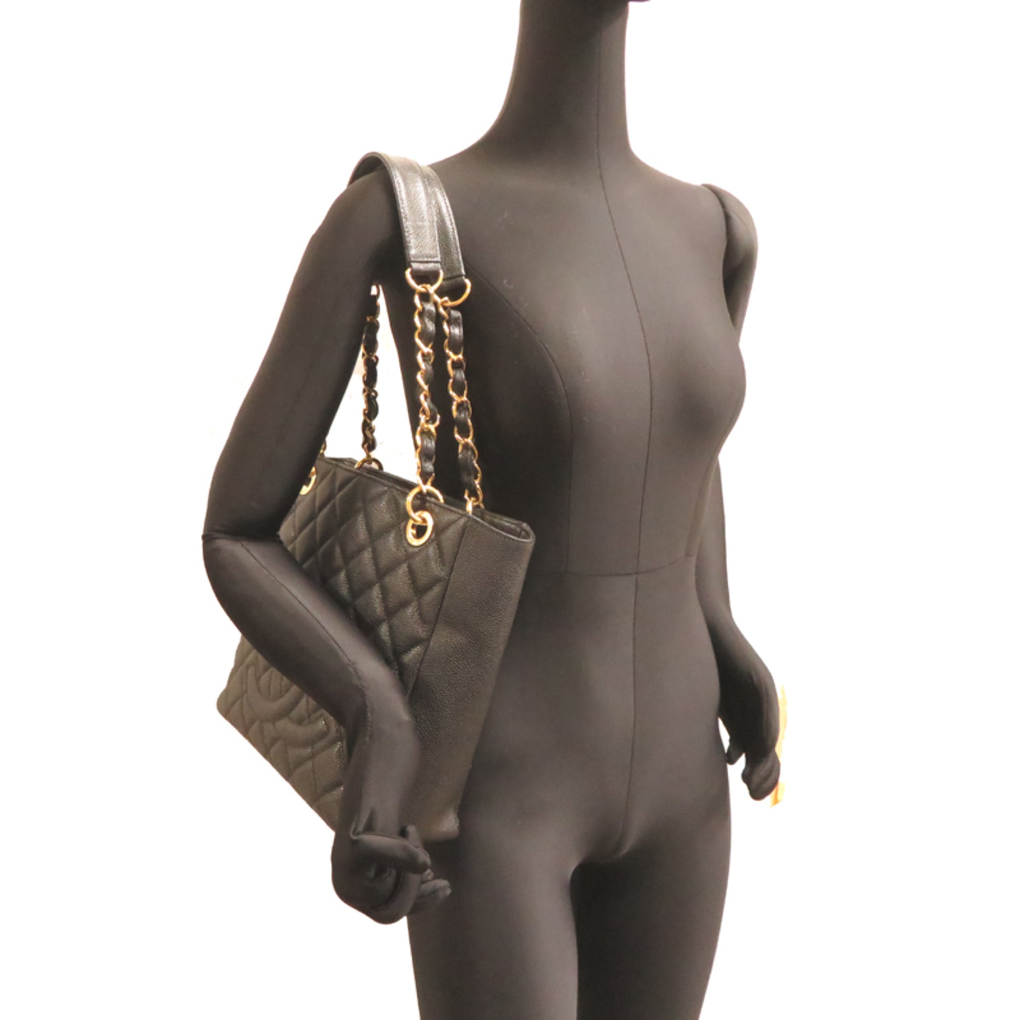 Chanel Black Grained Calfskin Tote Bag (Pre-Owned)
