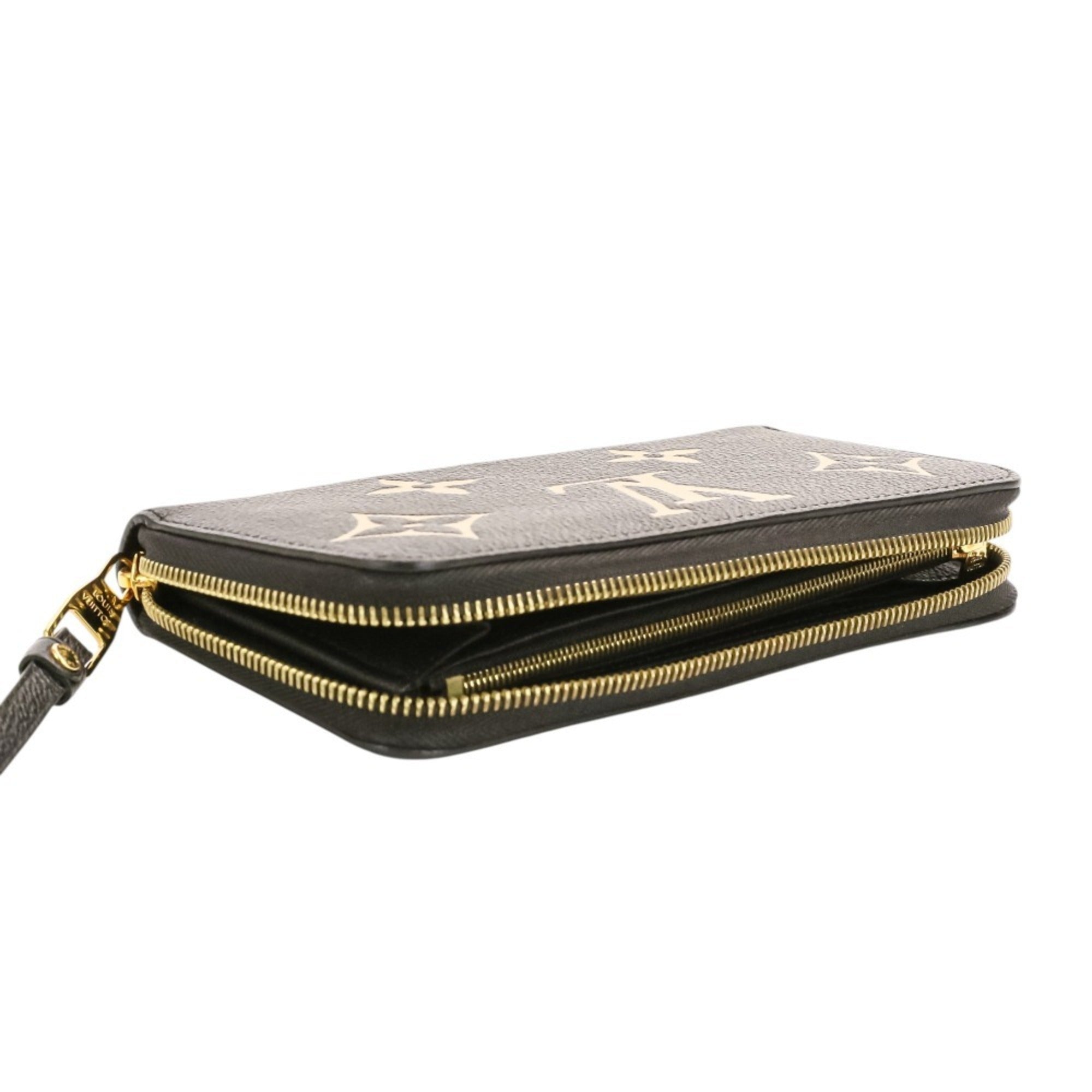 Louis Vuitton Beige Black Monogram Empreinte Long Wallet (Bi-Fold) (Pre-Owned)