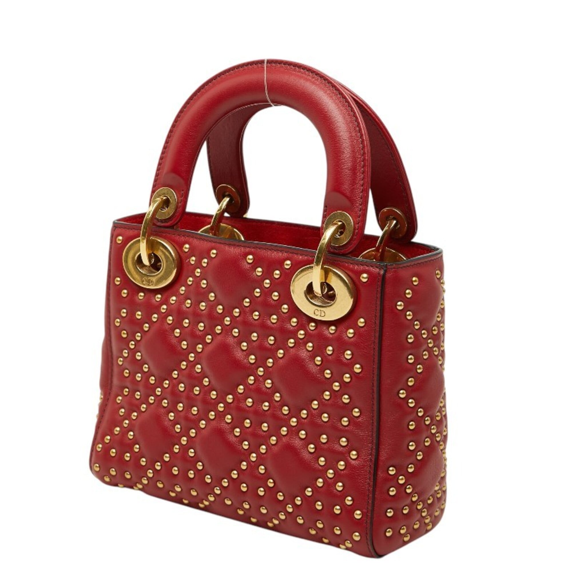 Christian Dior Red Color Leather Handbag Shoulder Bag (Pre-Owned)