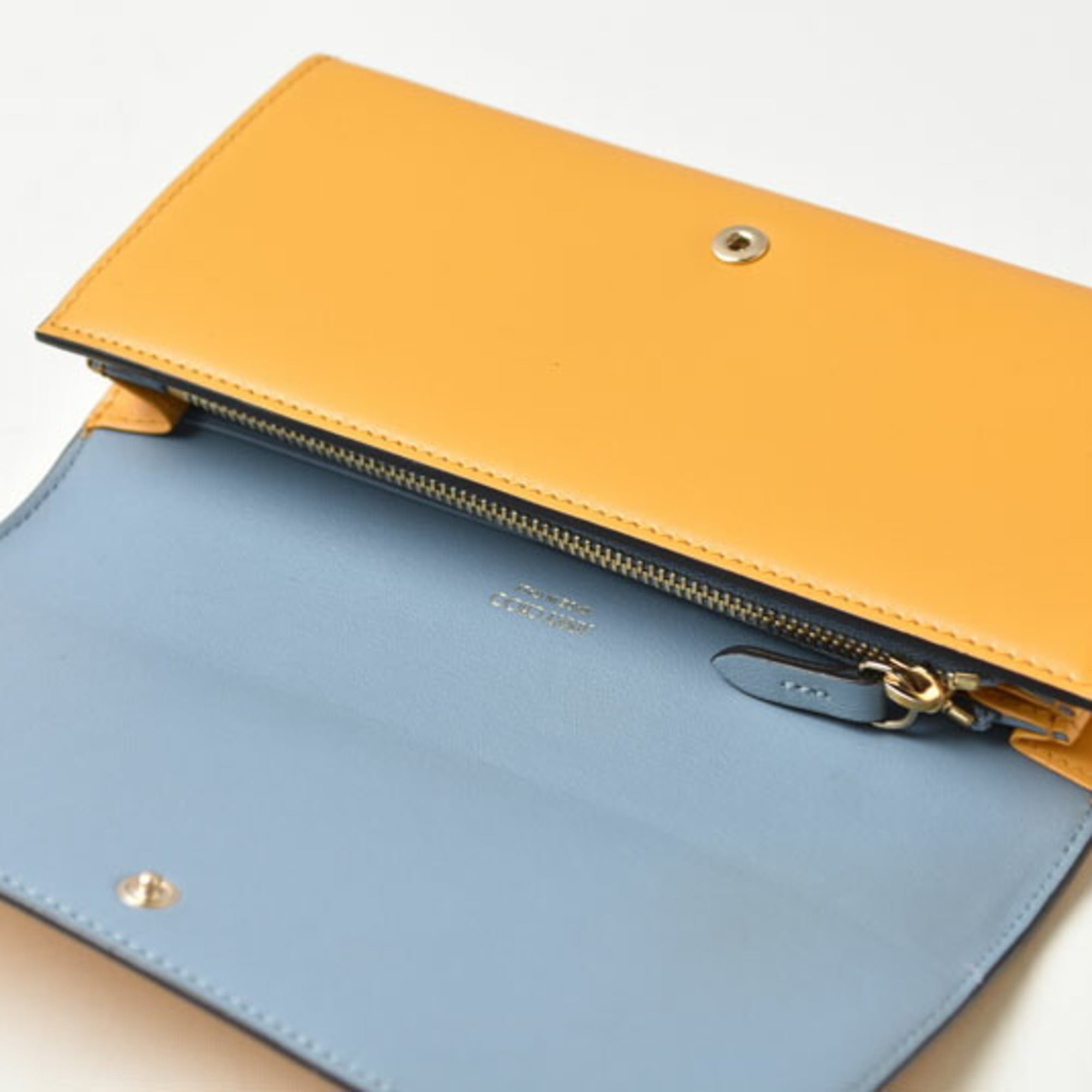 Jimmy Choo Blue Yellow Leather Long Wallet (Bi-Fold) (Pre-Owned)