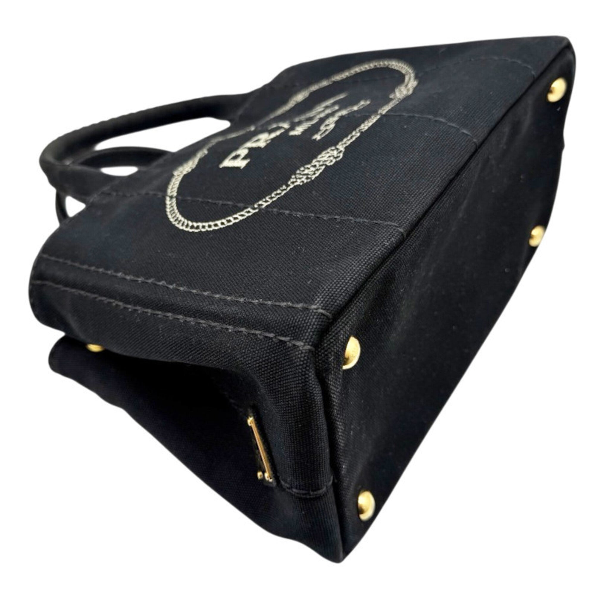 Prada Black Canvas Handbag Shoulder Bag (Pre-Owned)