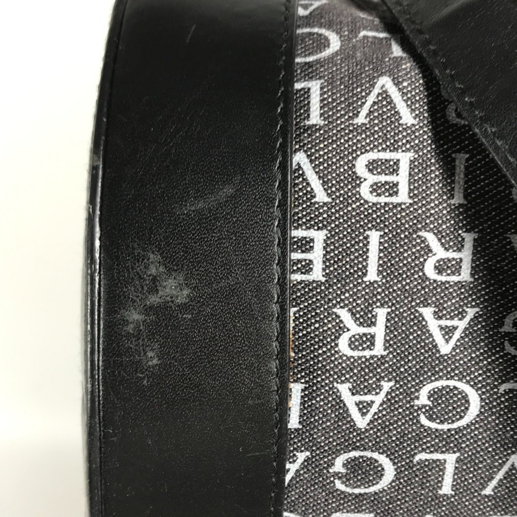 Bvlgari Black Blue Canvas Leather Handbag (Pre-Owned)