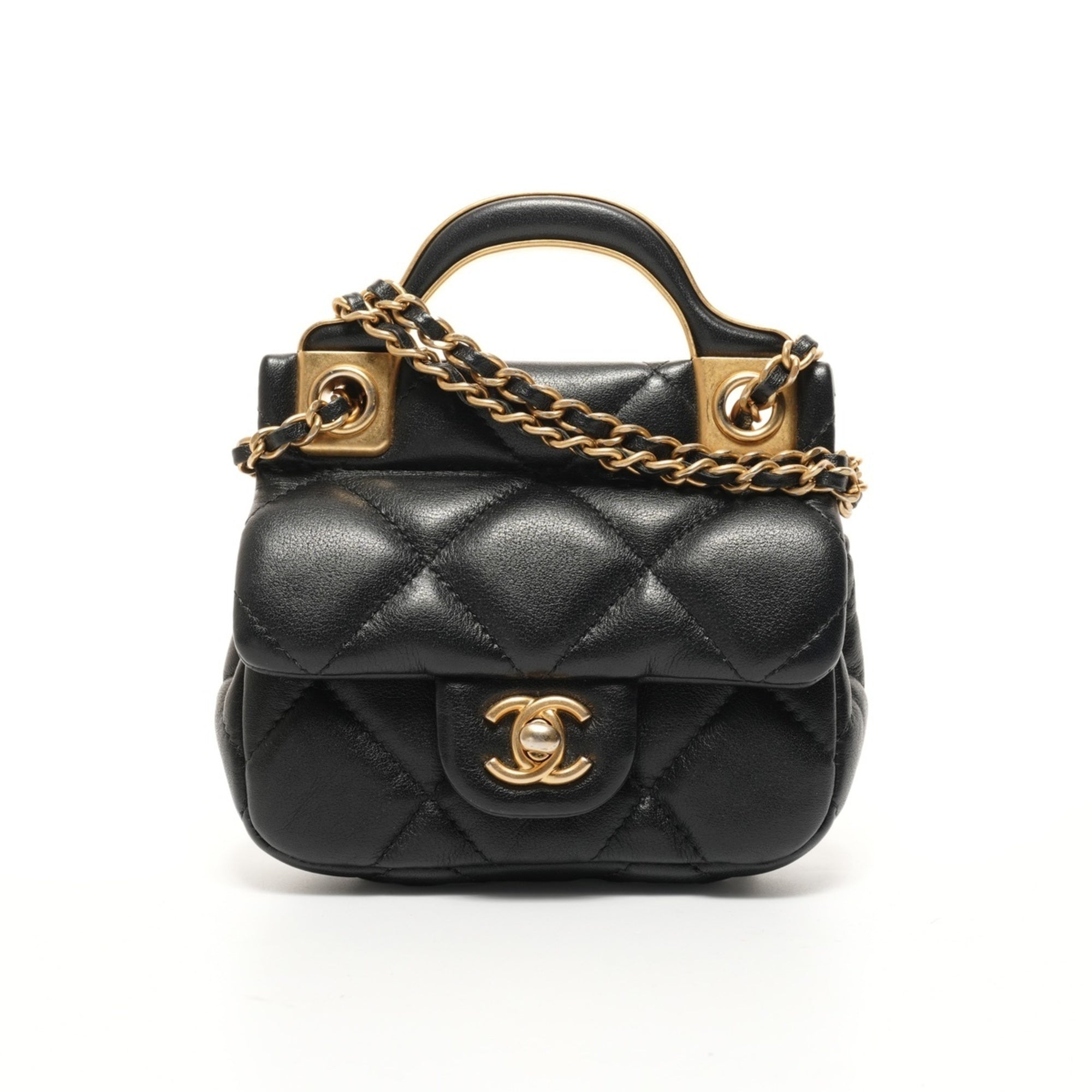 Chanel Matelasse Black Clear Chain/Shoulder Wallet (Pre-Owned)
