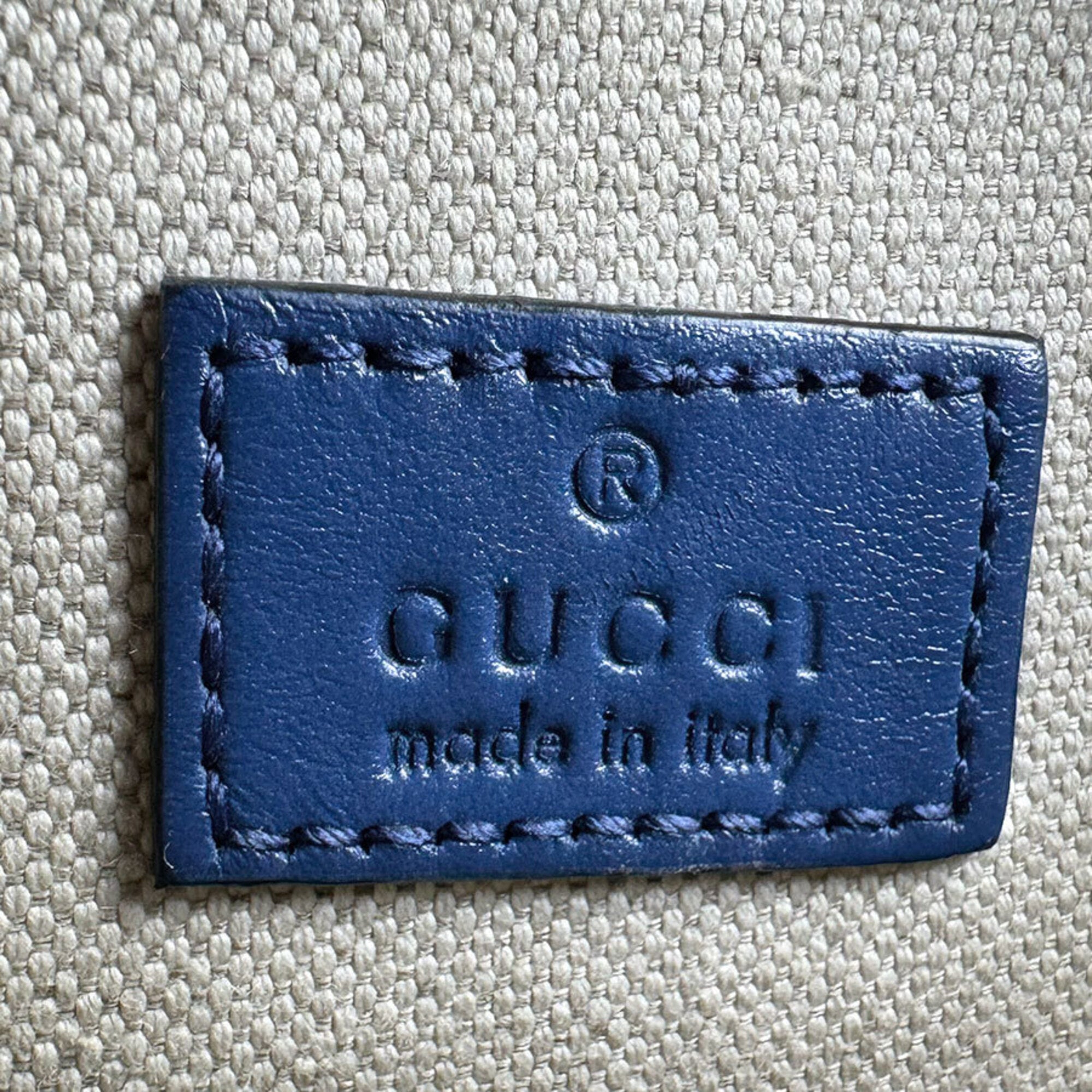 Gucci Blue Leather Fanny Pack Sling Bag (Pre-Owned)