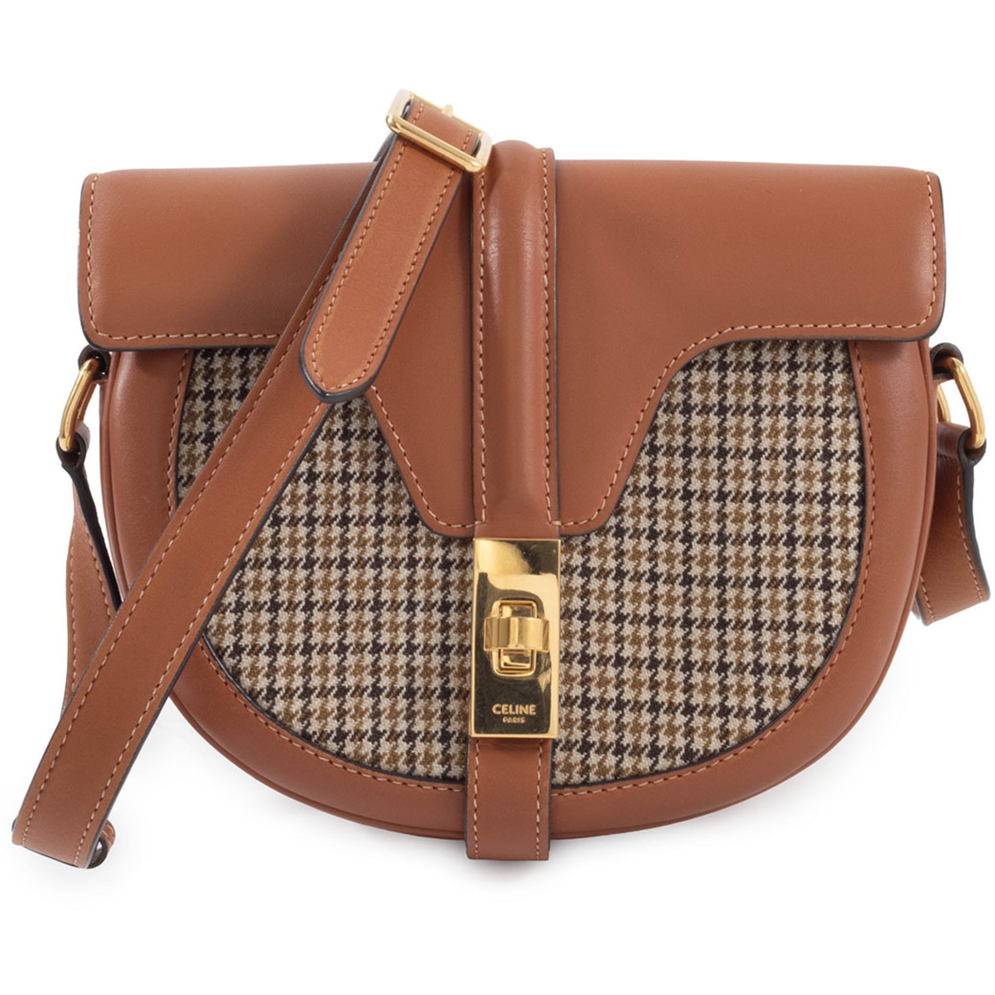 Celine Canvas Leather Shoulder Bag (Pre-Owned)