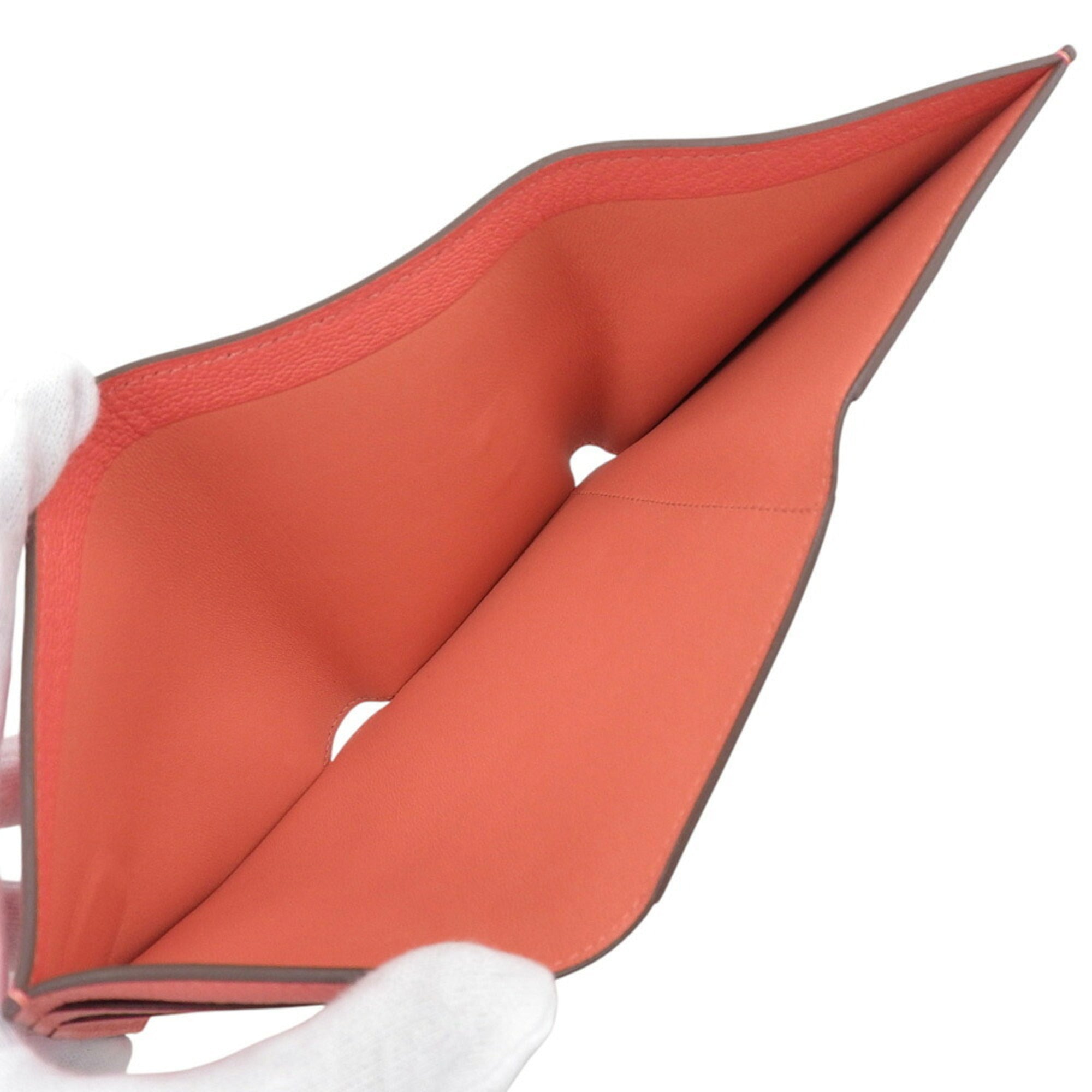 Hermes Pink Chevre Myzore Leather Wallet (Tri-Fold) (Pre-Owned)