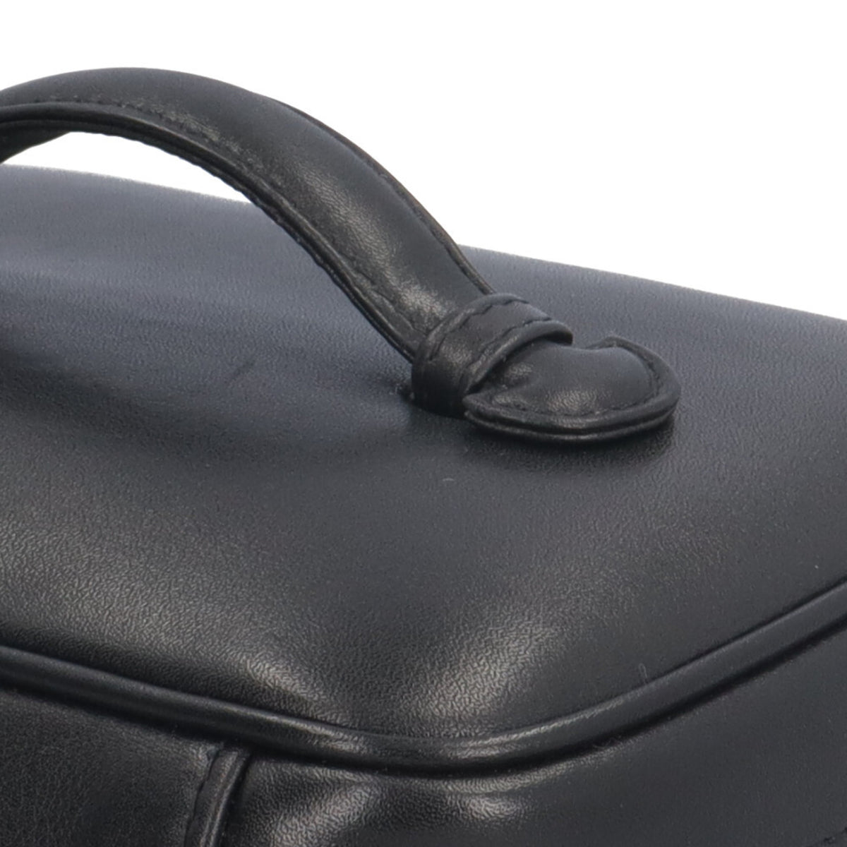Chanel Black Leather Handbag Vanity Bag (Pre-Owned)