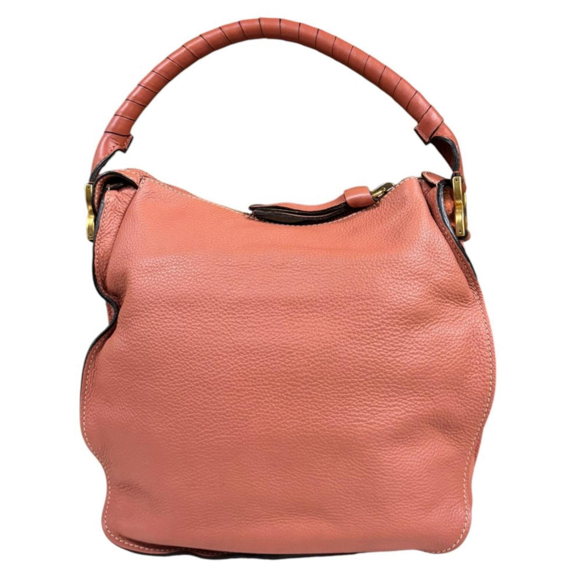 Chloé Marcie Orange Leather Shoulder Bag (Pre-Owned)
