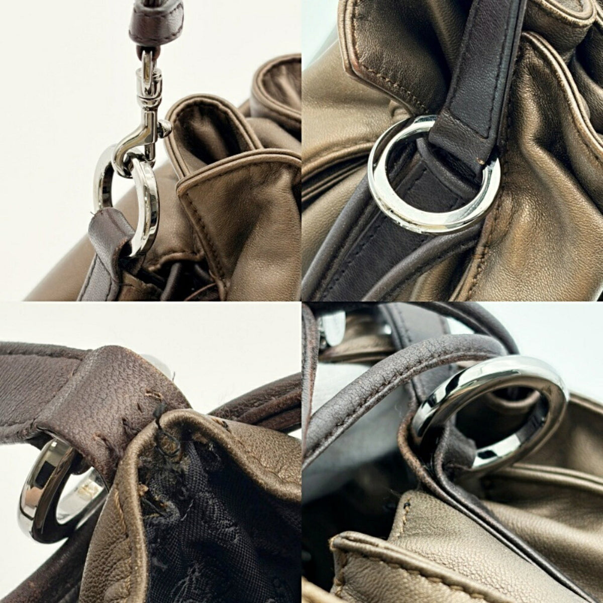 Loewe Bronze Nappa Leather Leather Shoulder Bag (Pre-Owned)