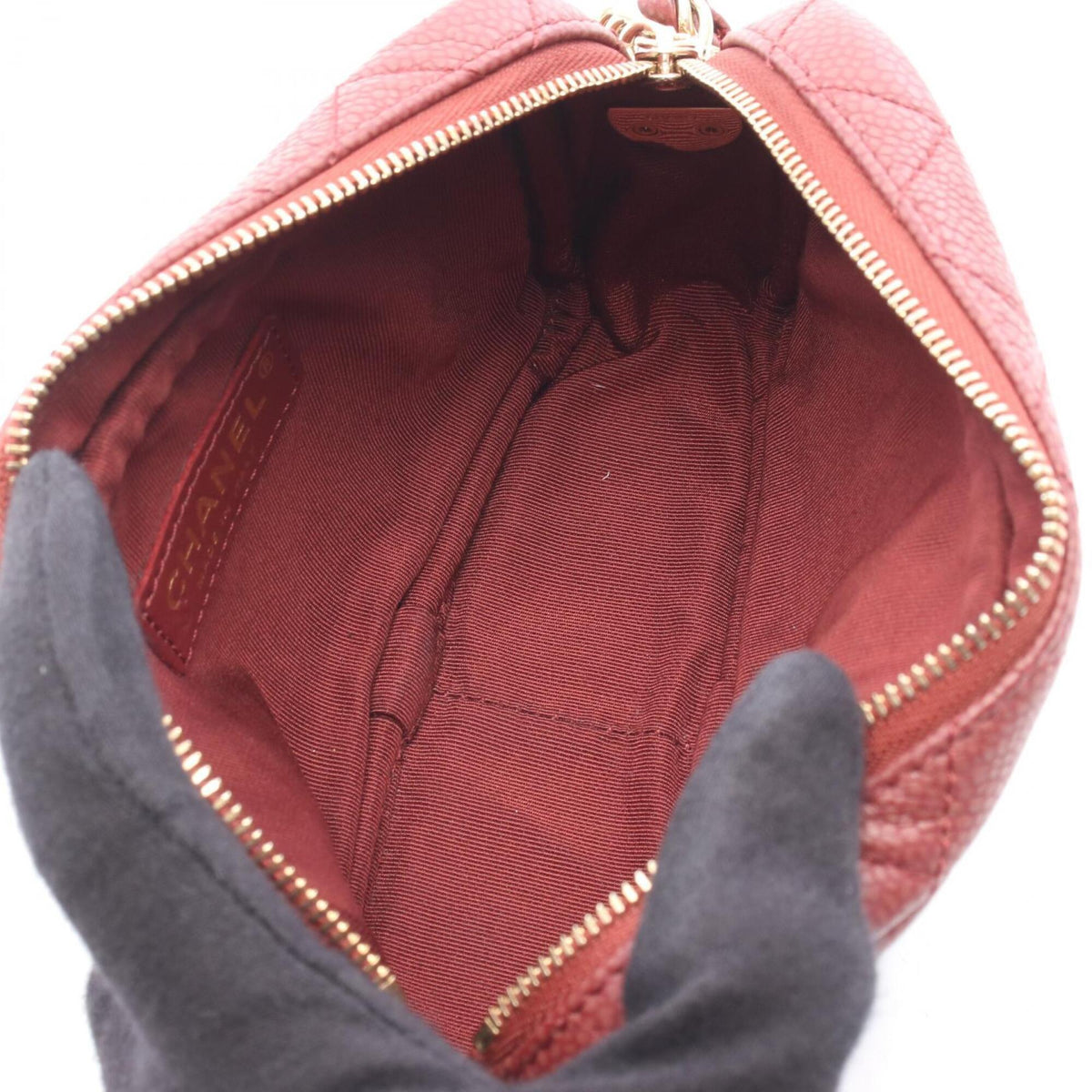 Chanel Bordeaux Grained Calfskin Handbag Shoulder Bag (Pre-Owned)