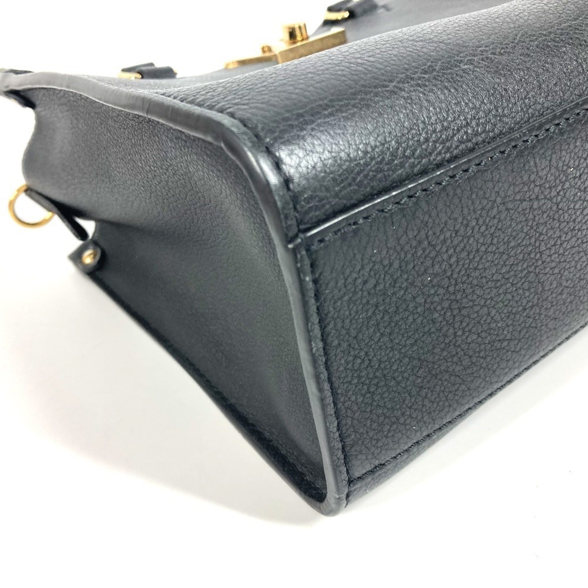 Louis Vuitton Black Noir Leather Handbag Shoulder Bag Tote Bag (Pre-Owned)