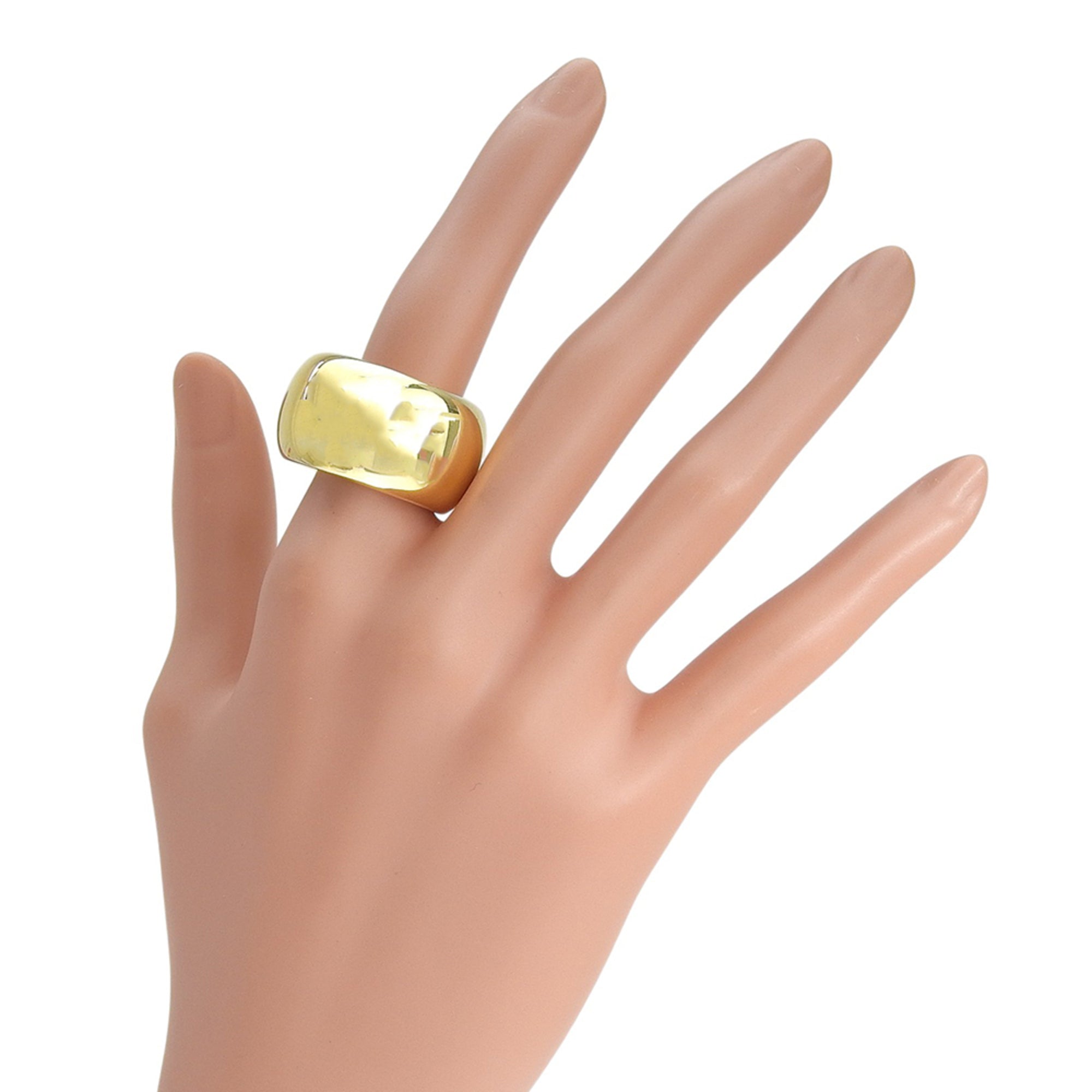 Bottega Veneta Gold Silver 925 Band Ring (Pre-Owned)