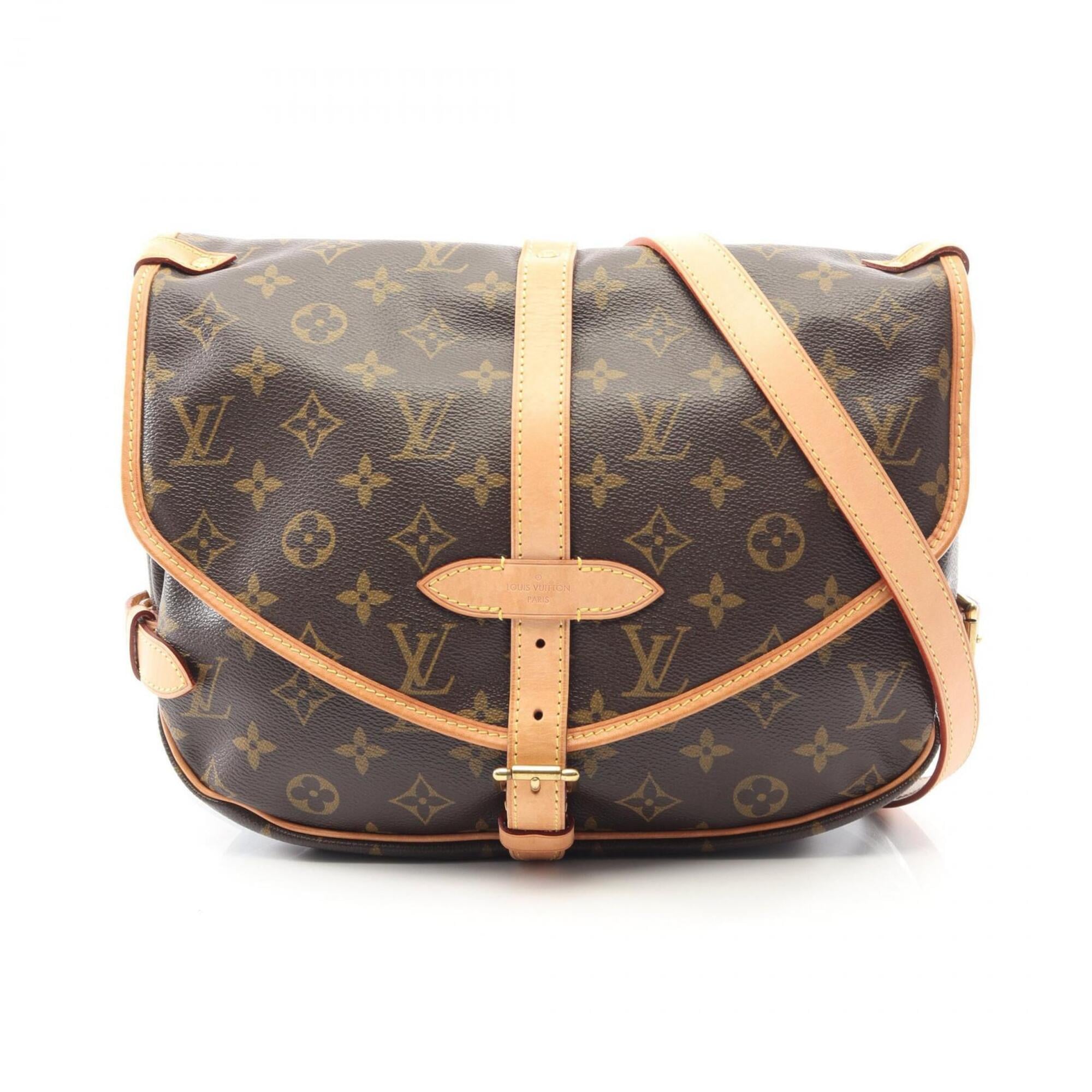 Louis Vuitton Brown Coated Canvas Pvc Monogram Leather Handbag Shoulder Bag (Pre-Owned)