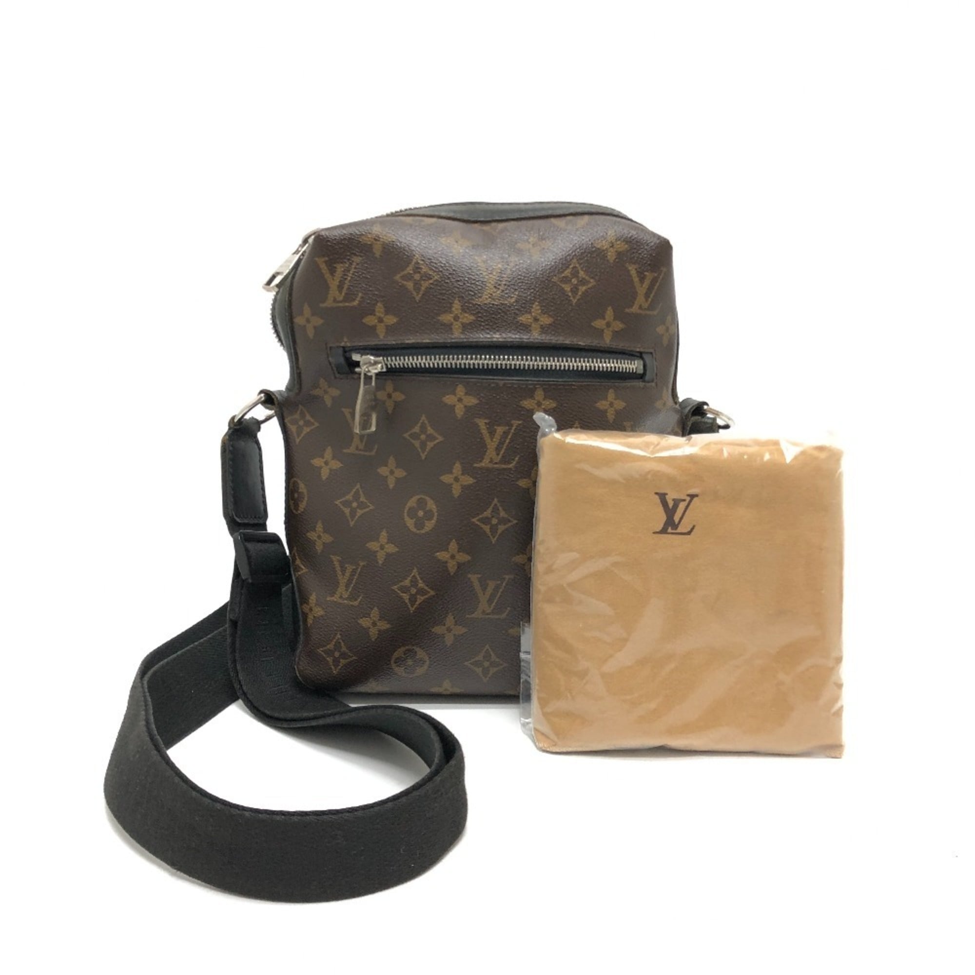 Louis Vuitton Black Brown Monogram Canvas Shoulder Bag (Pre-Owned)
