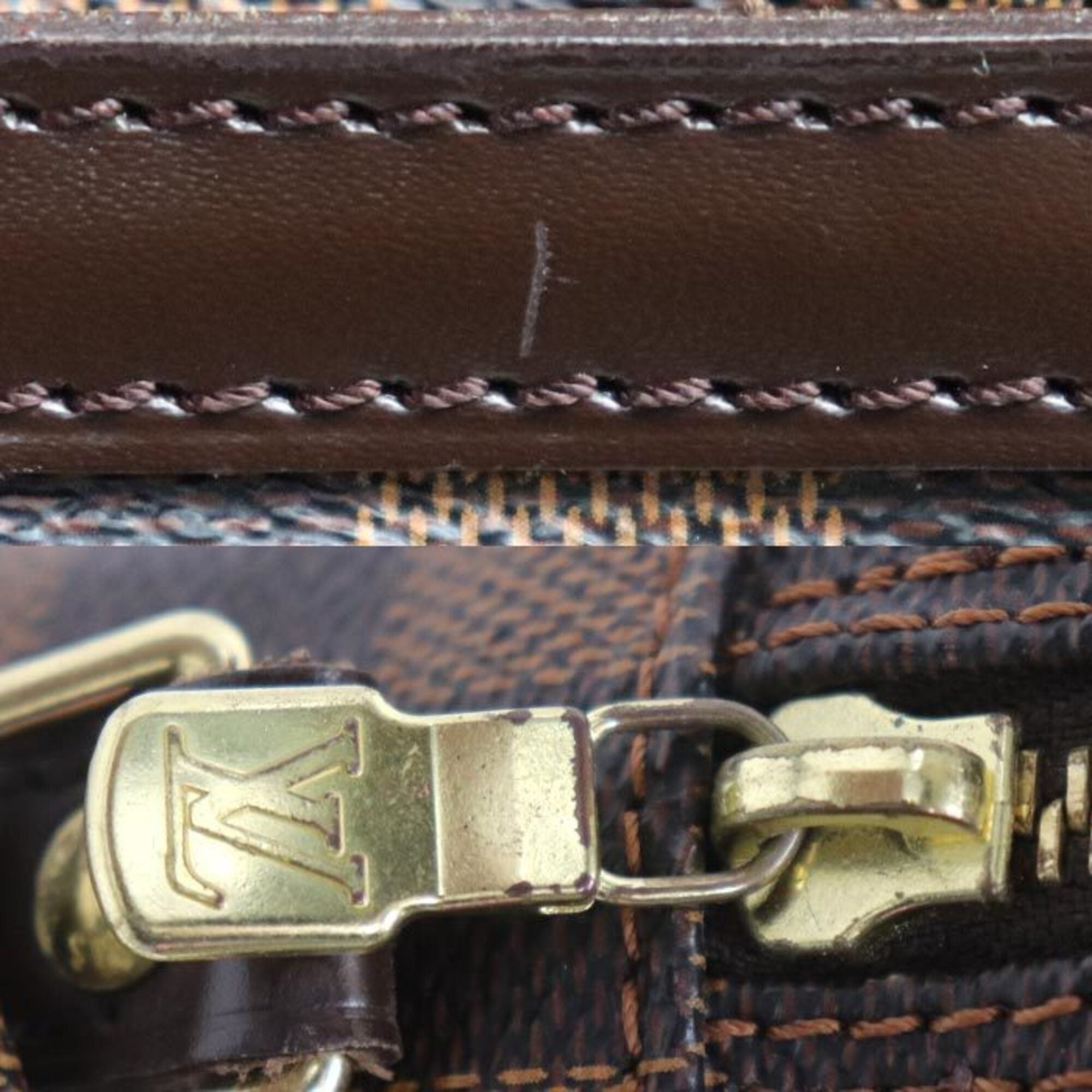 Louis Vuitton Gold Damier Canvas Shoulder Bag (Pre-Owned)