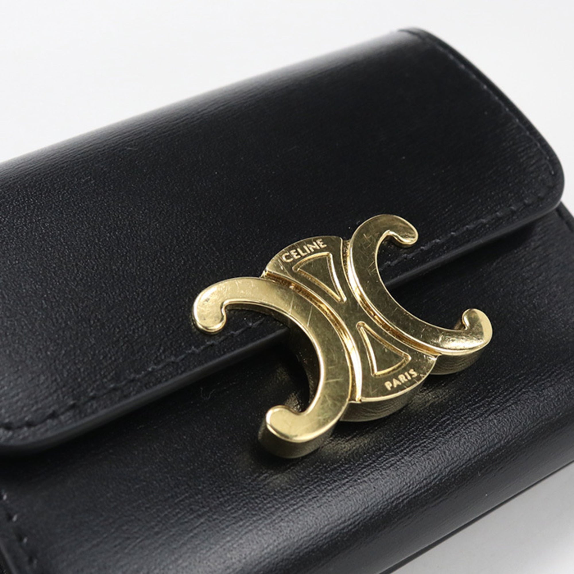 Celine Black Leather Wallet (Tri-Fold) (Pre-Owned)