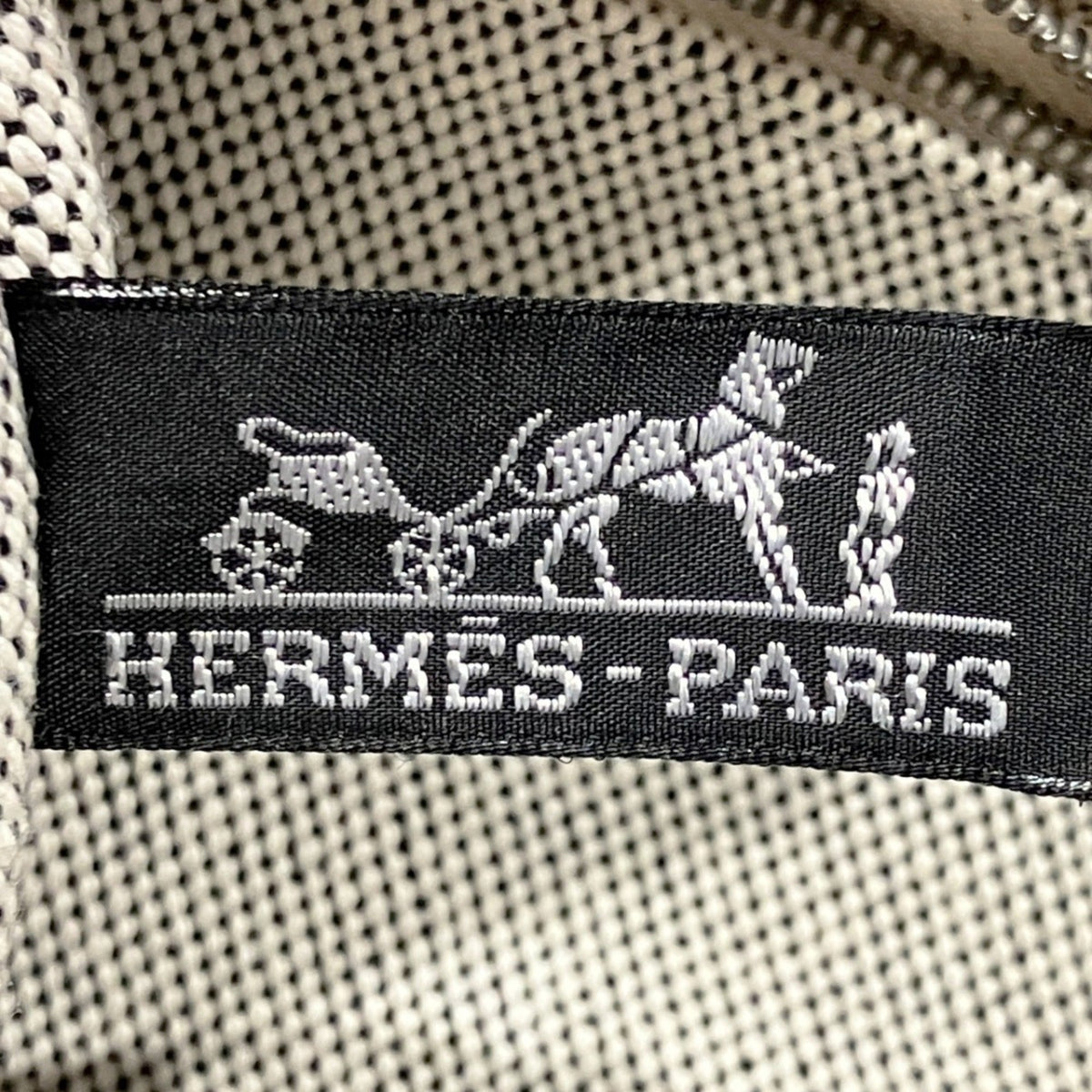Hermes Gray Canvas Handbag (Pre-Owned)
