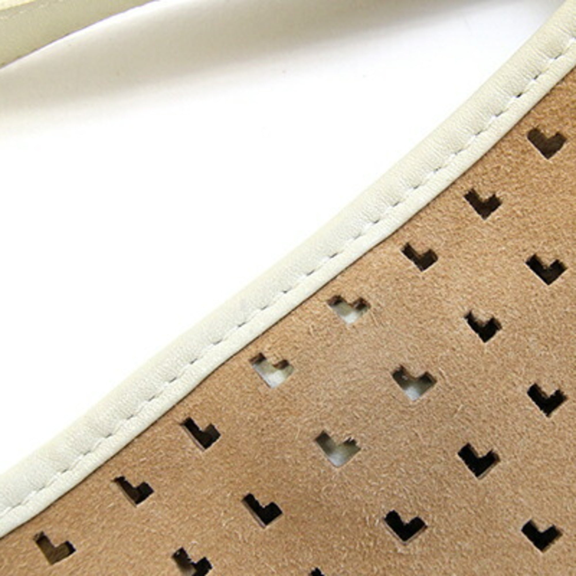 Loewe Ivory Light Brown White Suede Leather Shoulder Bag (Pre-Owned)