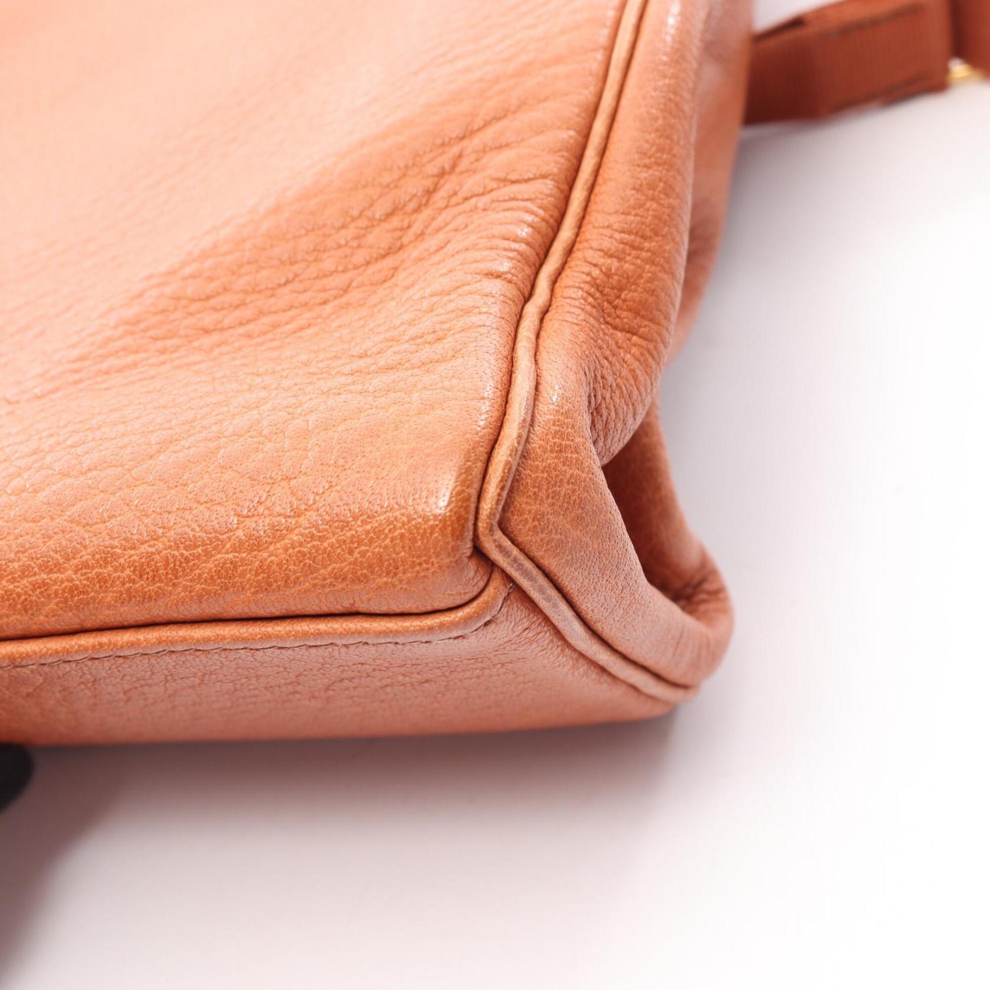 Hermes Brown Buffalo Leather Backpack Handbag (Pre-Owned)