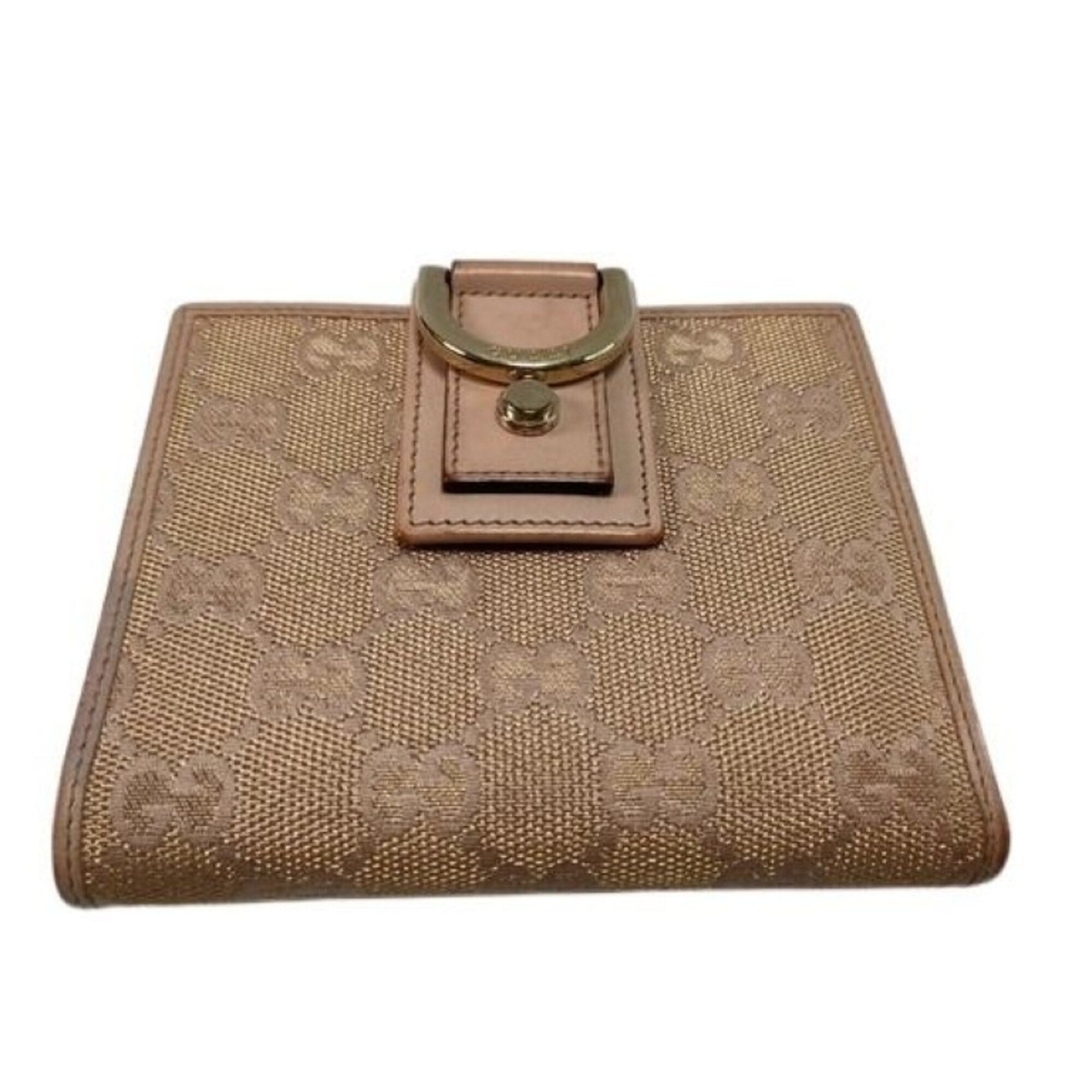 Gucci Beige Gg Canvas Leather Wallet (Bi-Fold) (Pre-Owned)