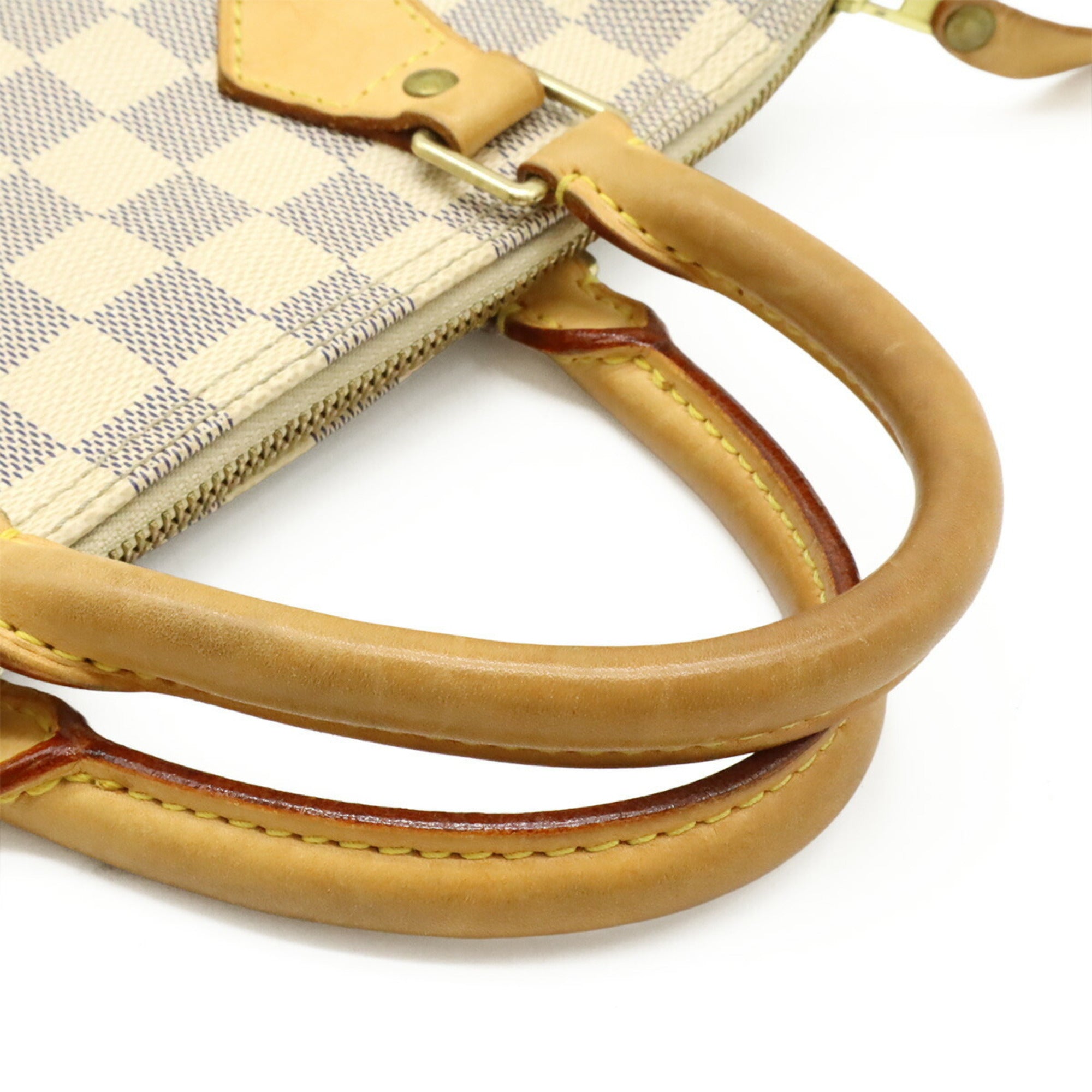 Louis Vuitton Ivory Damier Azur Canvas Pvc Coated Canvas Boston Bag Handbag (Pre-Owned)