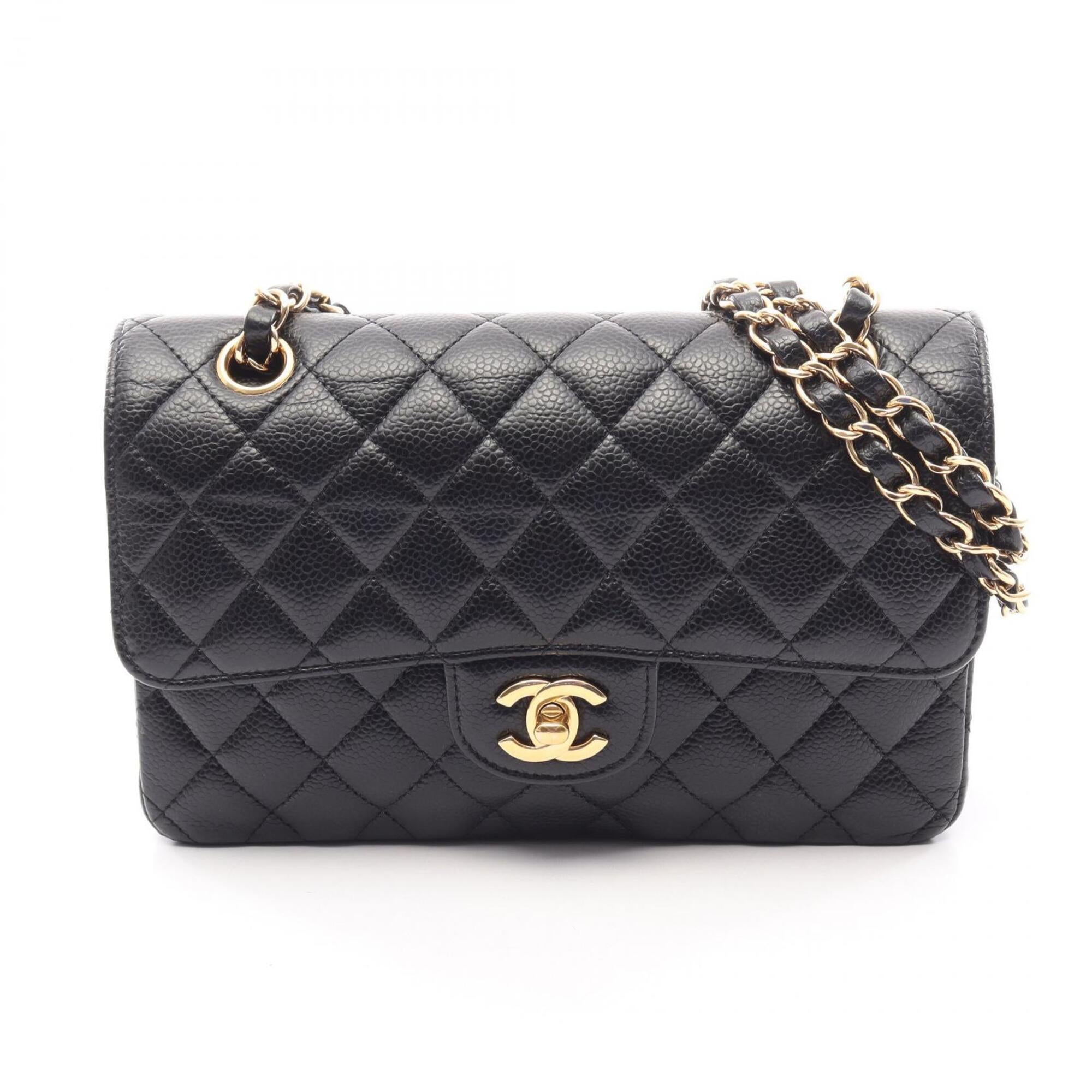 Chanel Black Leather Handbag Shoulder Bag (Pre-Owned)
