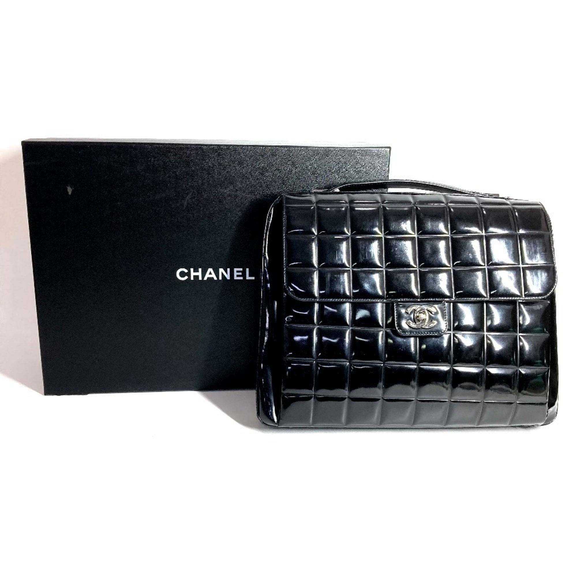 Chanel Black Leather Beach Bag Briefcase Handbag (Pre-Owned)