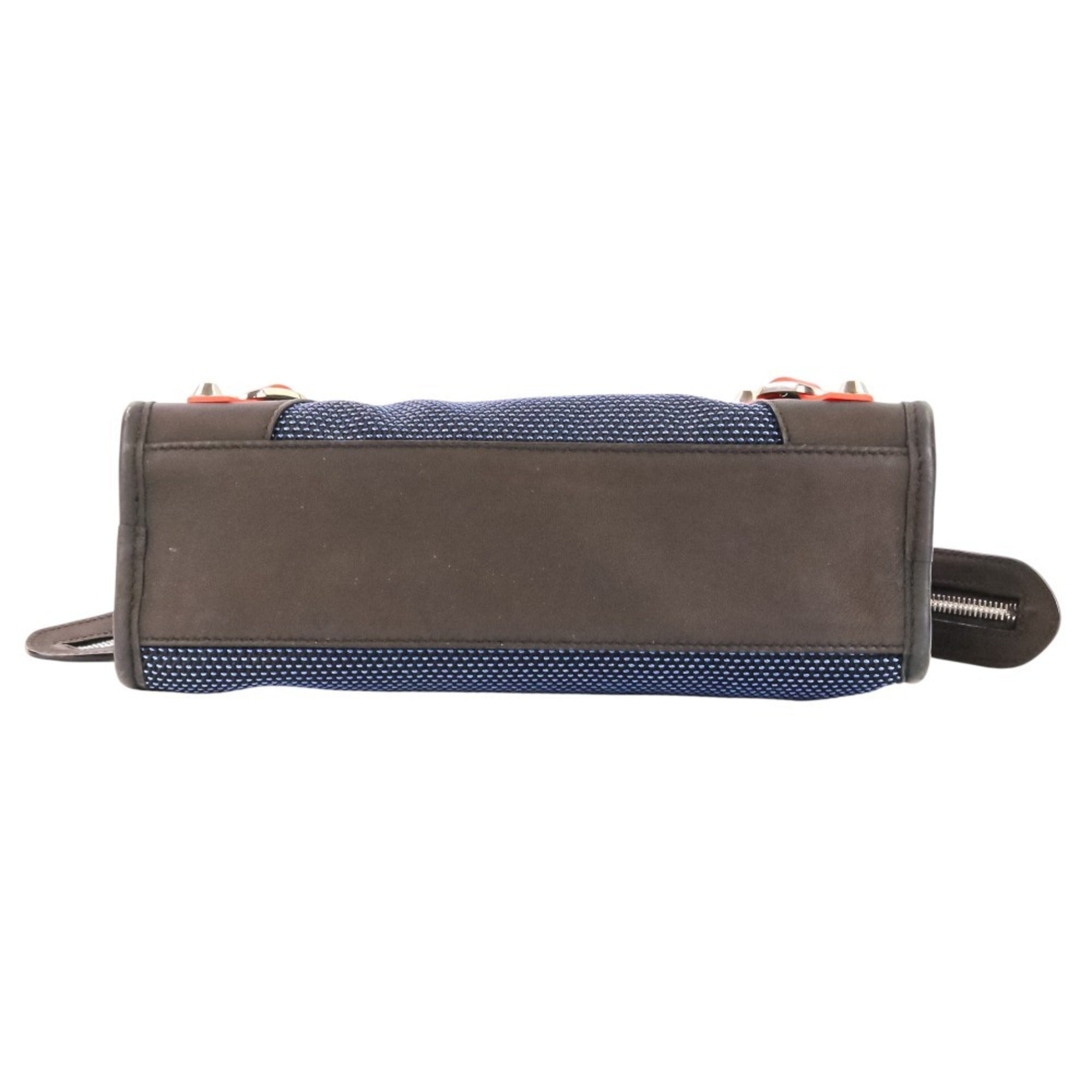 Balenciaga Dark Brown Navy Orange Handbag (Pre-Owned)