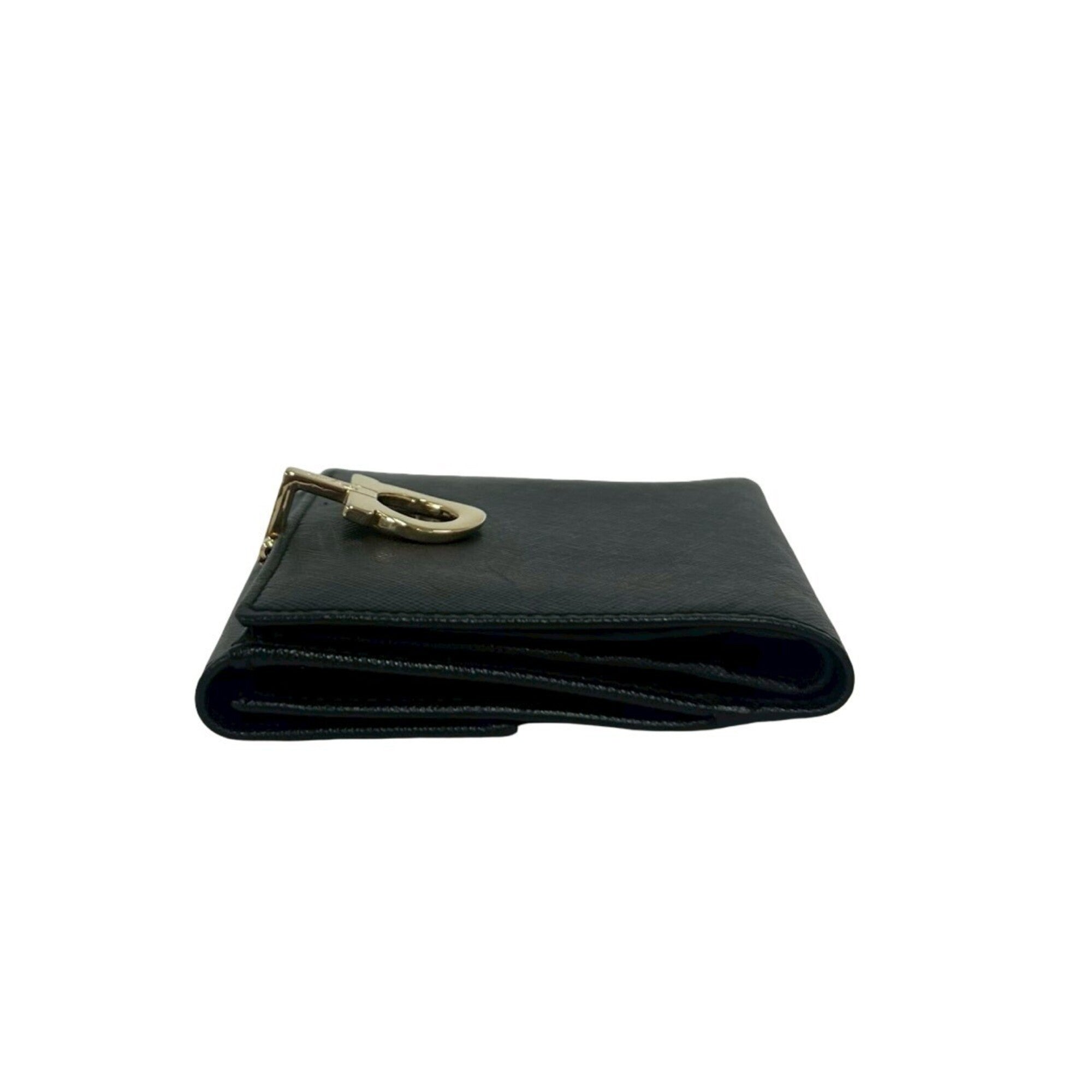 Salvatore Ferragamo Black Leather Wallet (Bi-Fold) (Pre-Owned)
