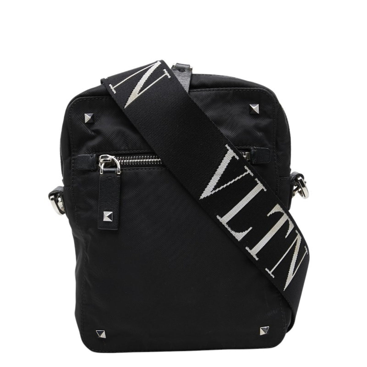 Valentino Black Nylon Leather Shoulder Bag (Pre-Owned)