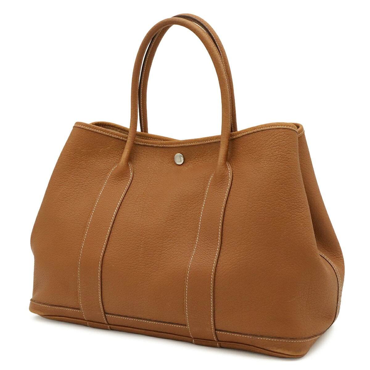 Hermes Brown Yellow Negonda Leather Handbag Tote Bag (Pre-Owned)