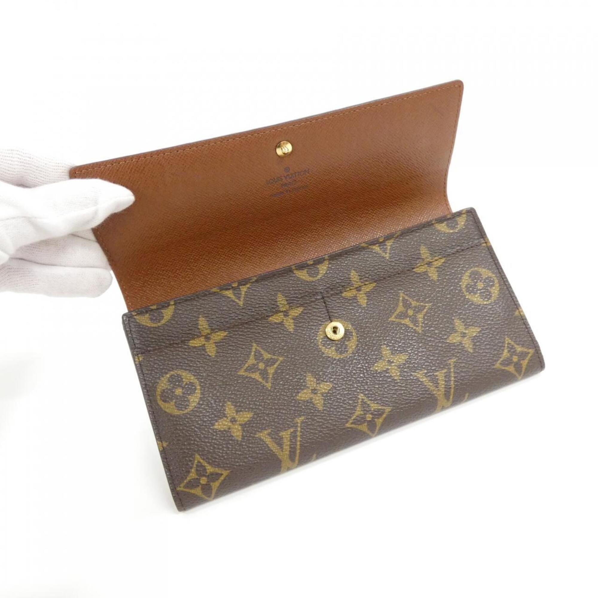 Louis Vuitton Monogram Marron Coated Canvas Long Wallet (Bi-Fold) (Pre-Owned)