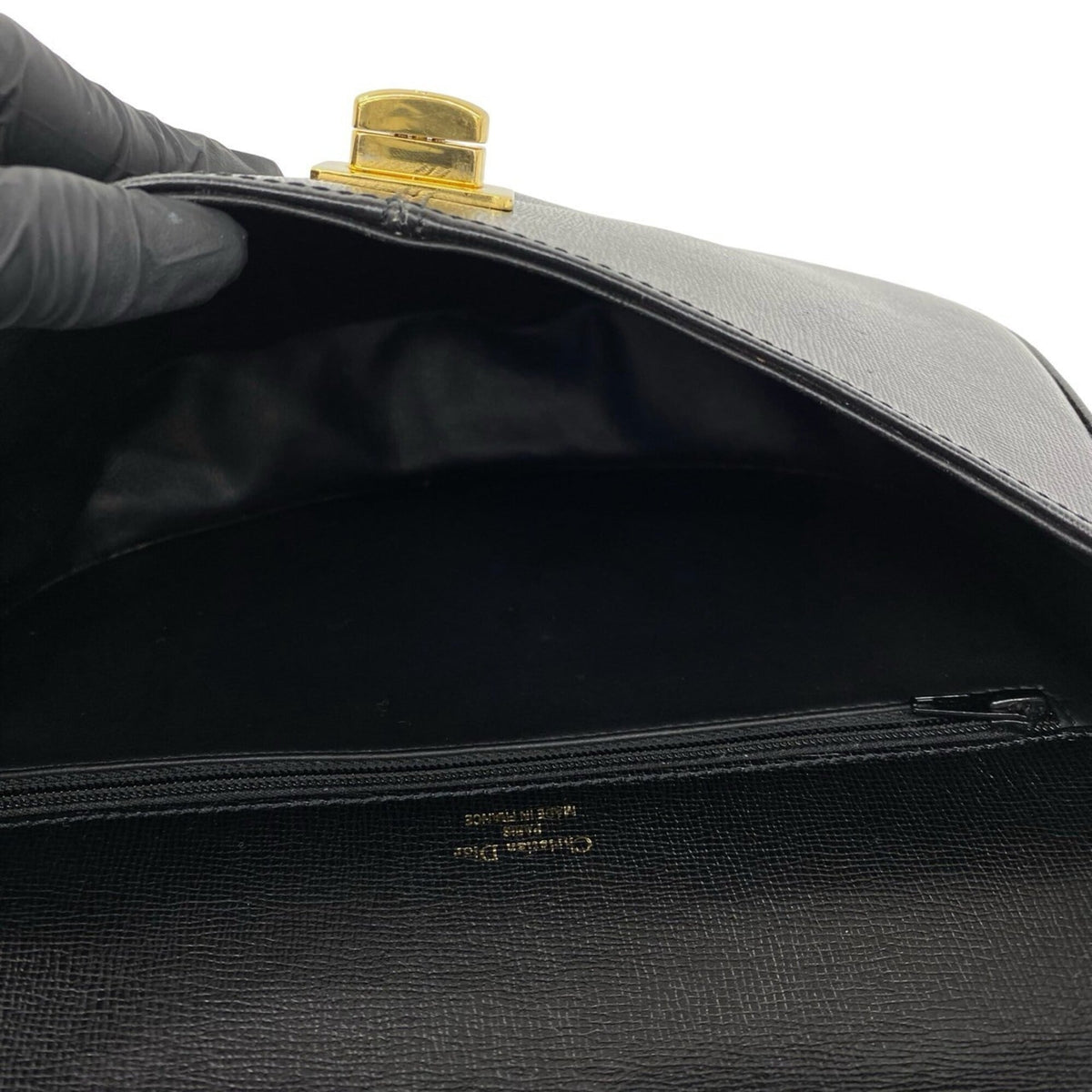 Christian Dior Black Leather Pochette Shoulder Bag (Pre-Owned)