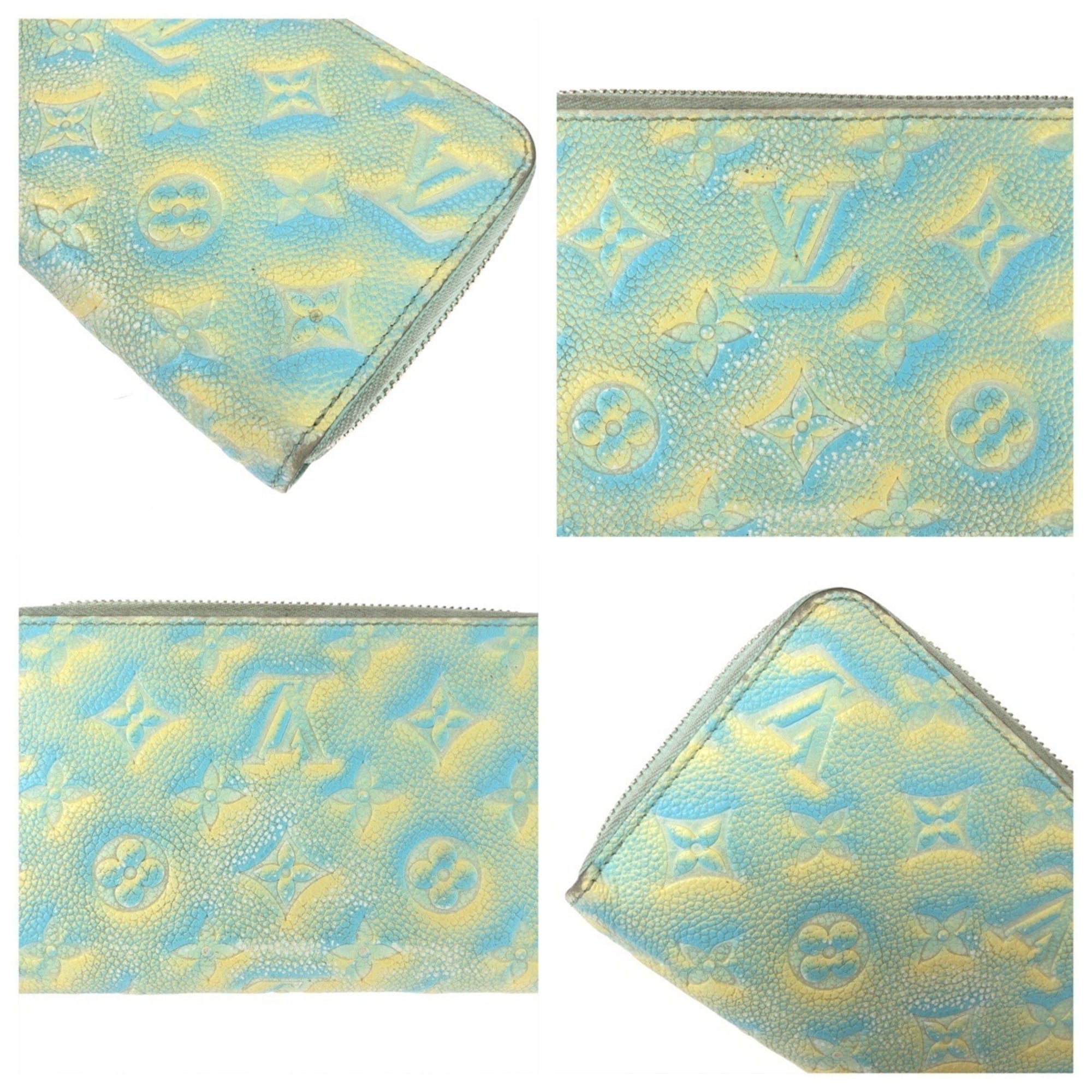 Louis Vuitton Blue Yellow Leather Long Wallet (Bi-Fold) (Pre-Owned)