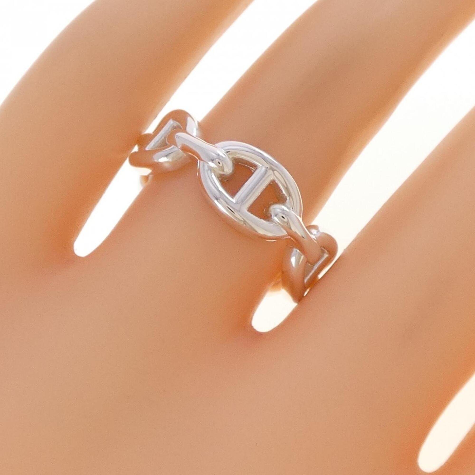 Hermes Silver 925 Band Ring (Pre-Owned)