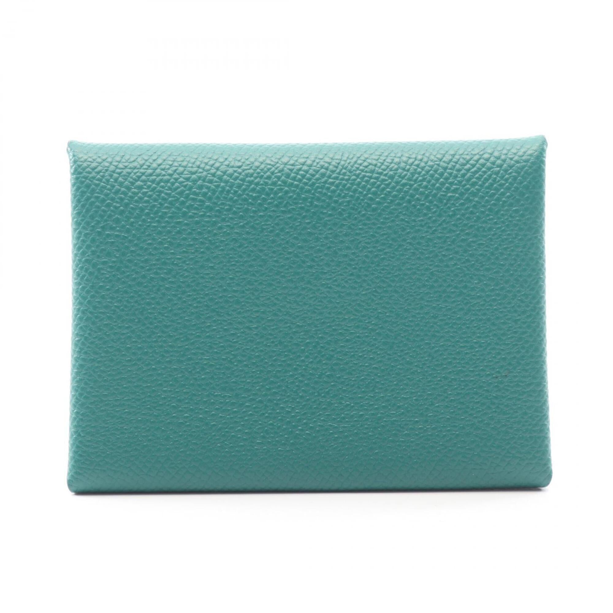 Hermes Green Epsom Leather Coin Purse/Coin Case (Pre-Owned)